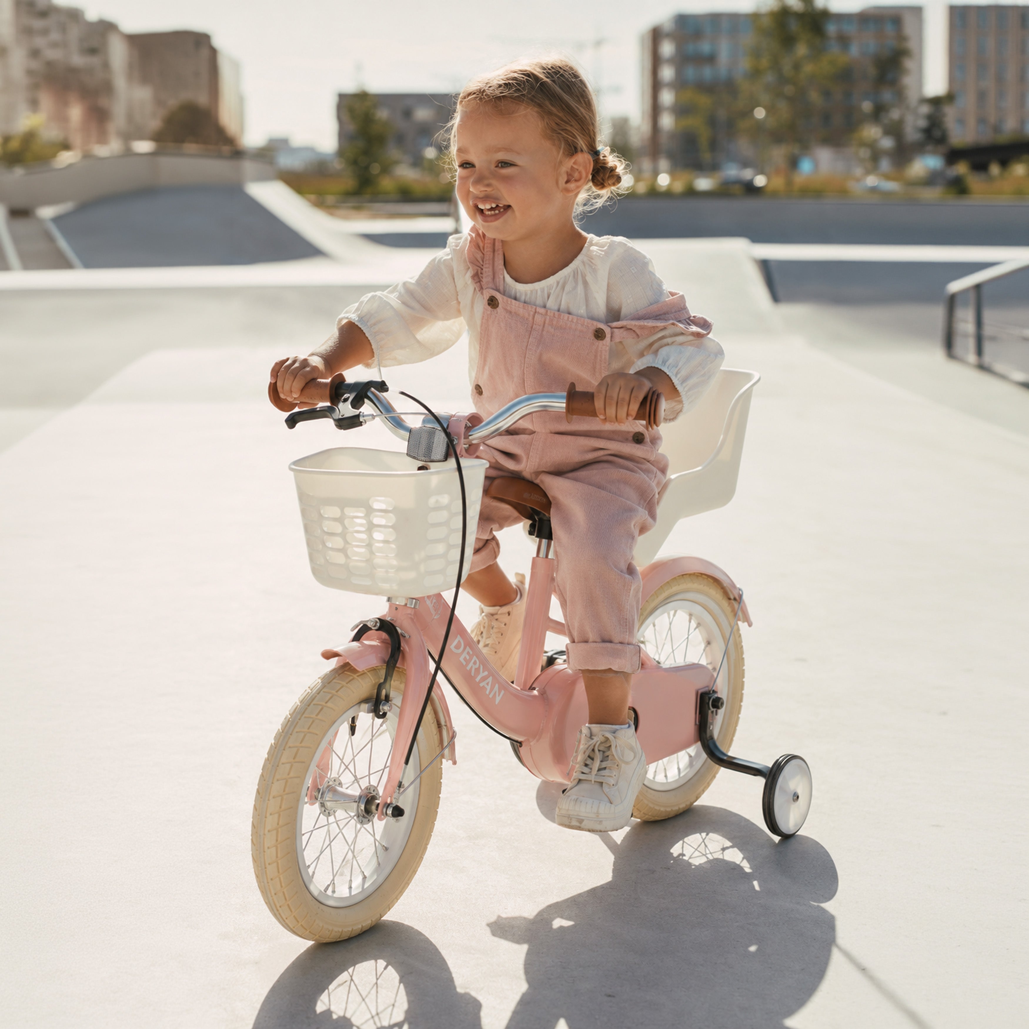 Zoey Meisjesfiets kinderfiets 12 inch met mandje - Roze