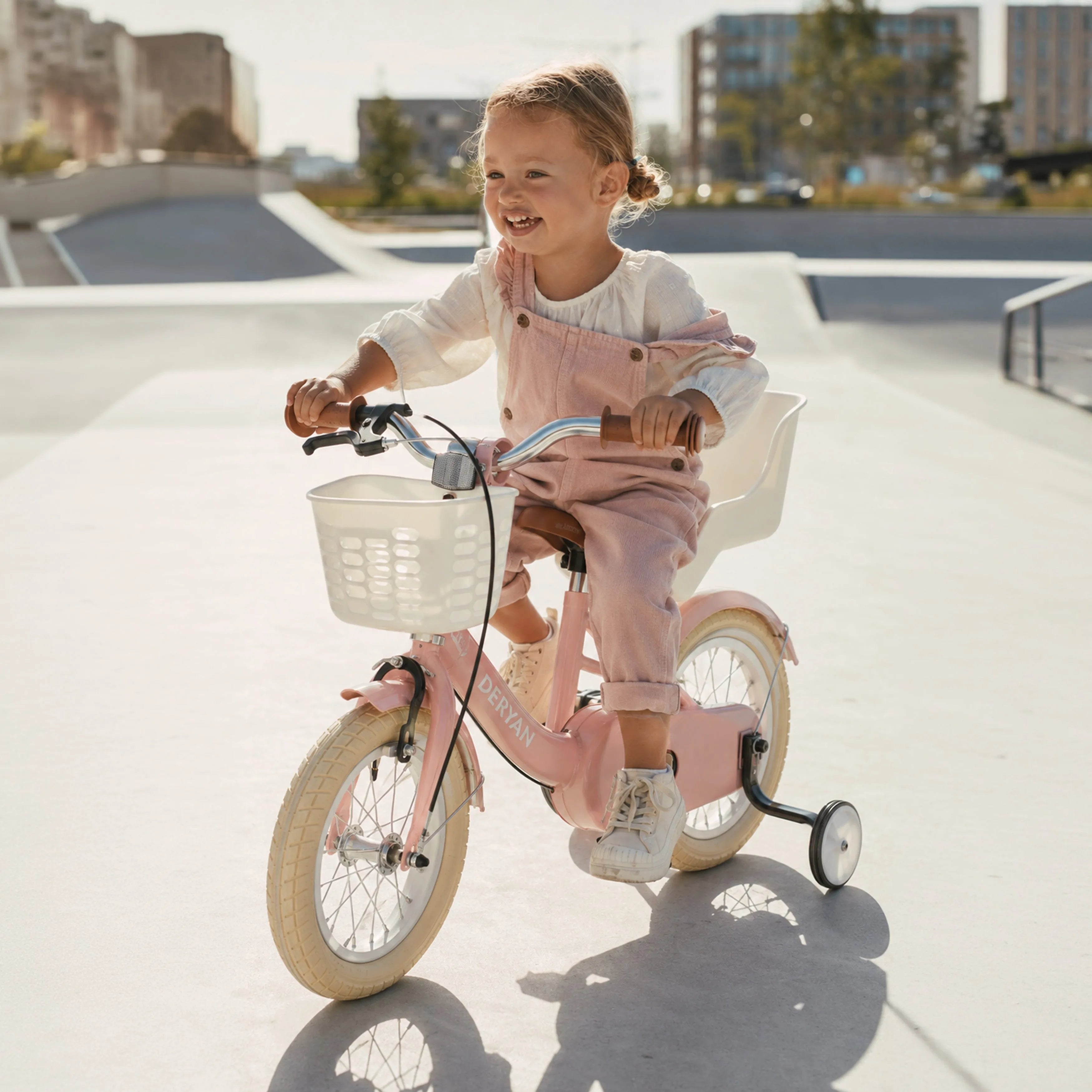 Bicicleta infantil para niñas Zoey de 12 pulgadas con cestita - Rosa