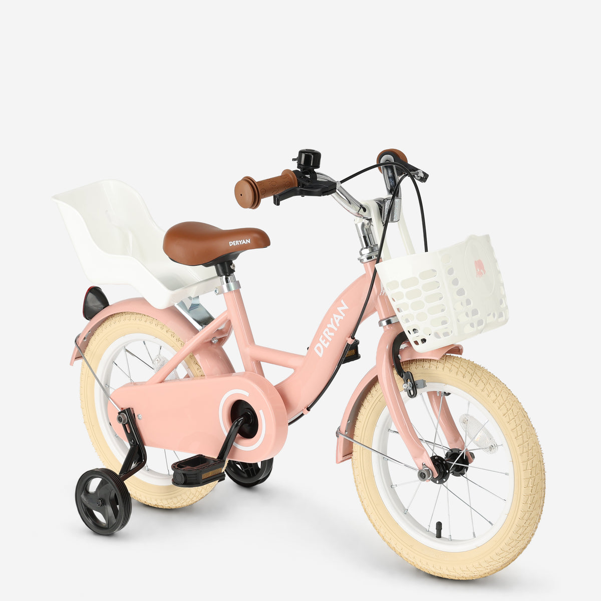 Zoey Mädchenfahrrad, Kinderfahrrad 14 Zoll mit Korb – Rosa