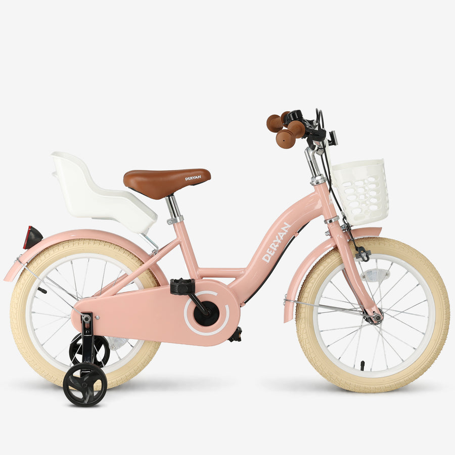 Zoey pigecykel, børnecykel 16 tommer med kurv – lyserød