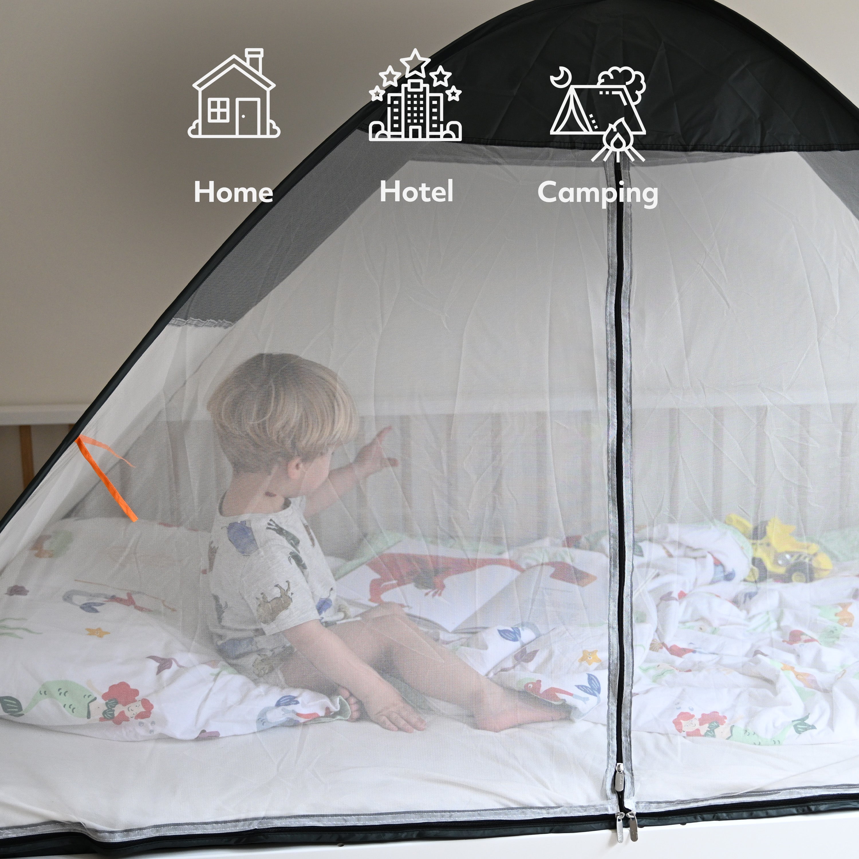 Pop-up Bed Tent Grey 200x90