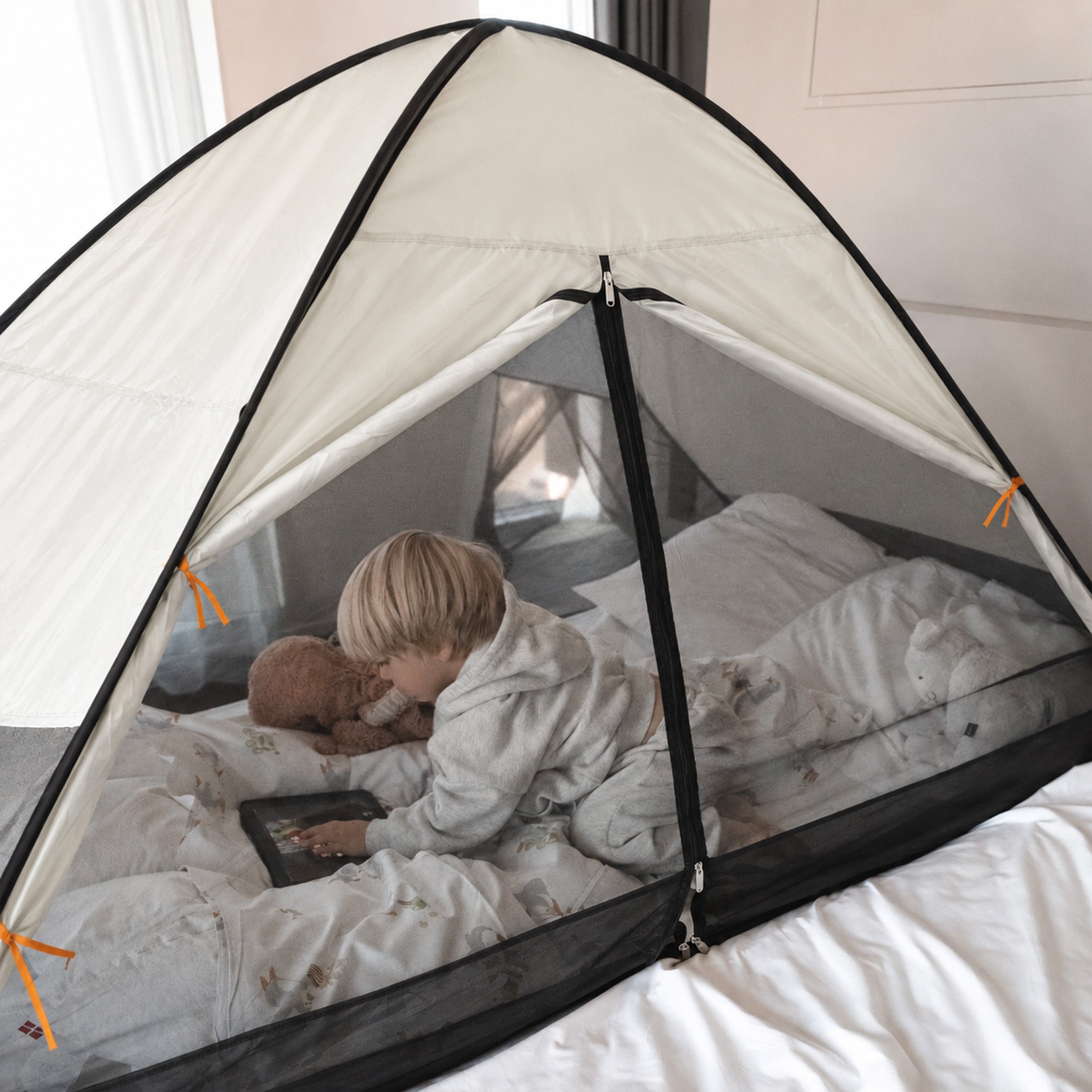 Bed tent pop-up Ivory 200x90