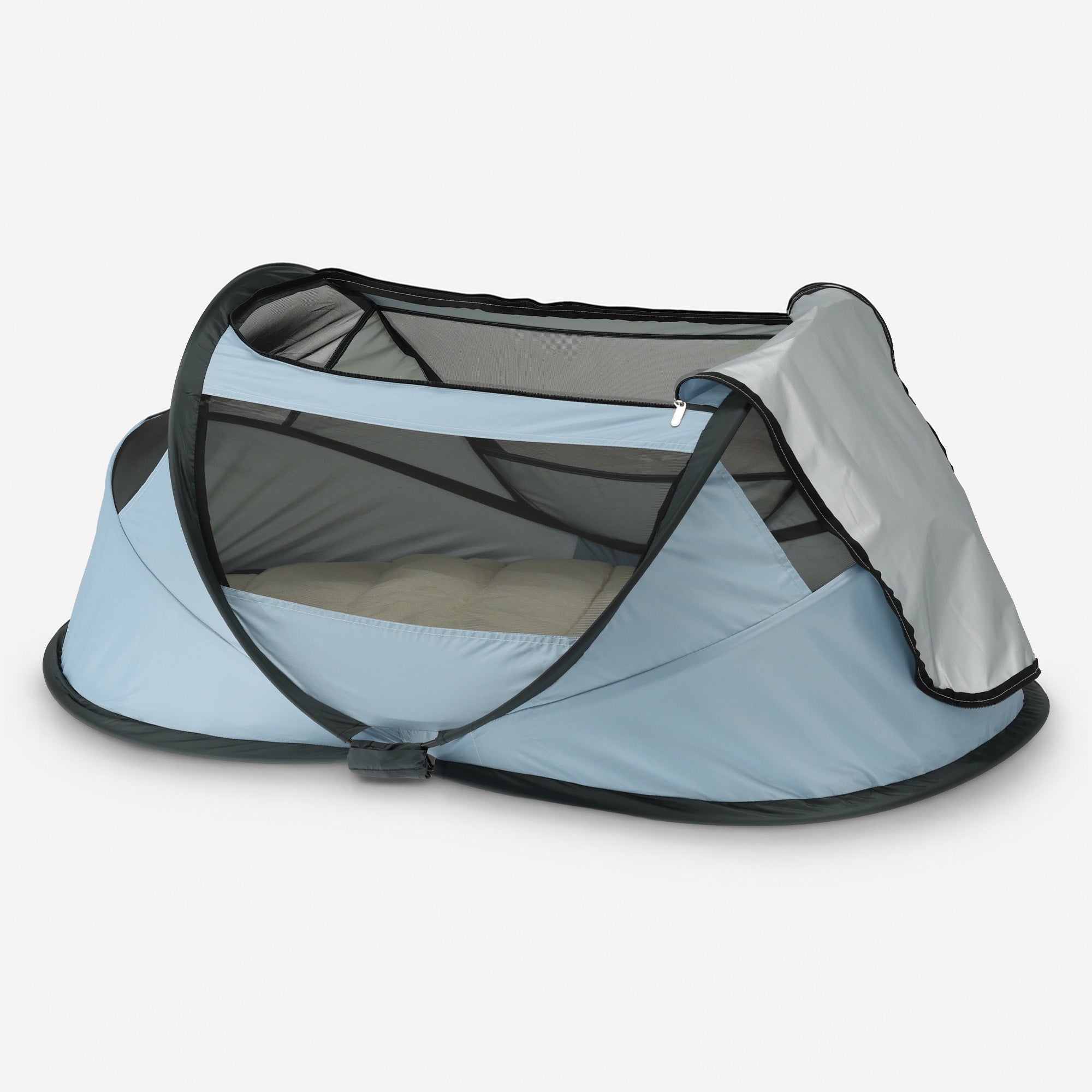 BabyBox Baby Tent Camping Crib + Cotton Blanket - Sky Blue