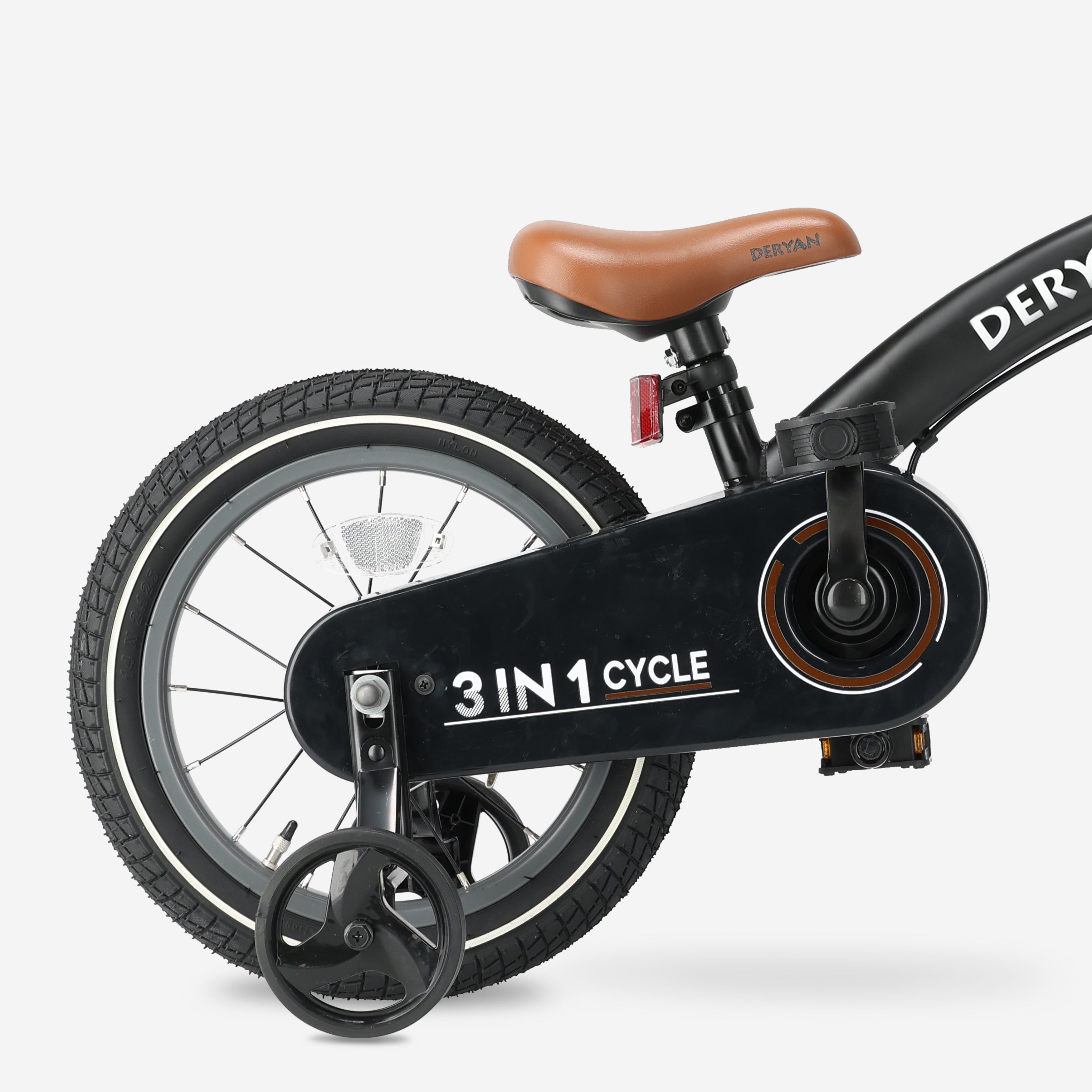 Luxury Children's bike 14 inch - 3 in 1 - balance bike Black