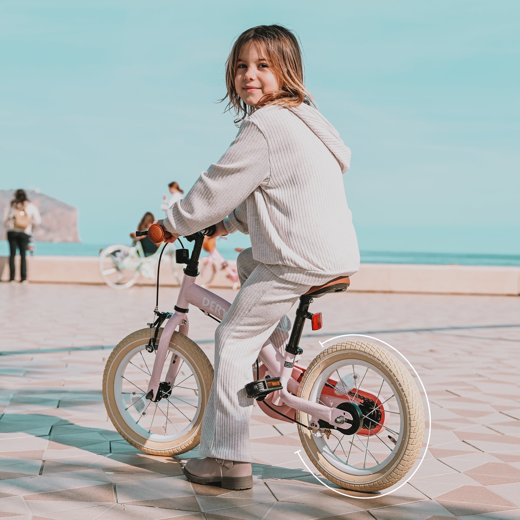 Luxe Kids Bike 14 inch - 3 in 1 - balance bike - Pink