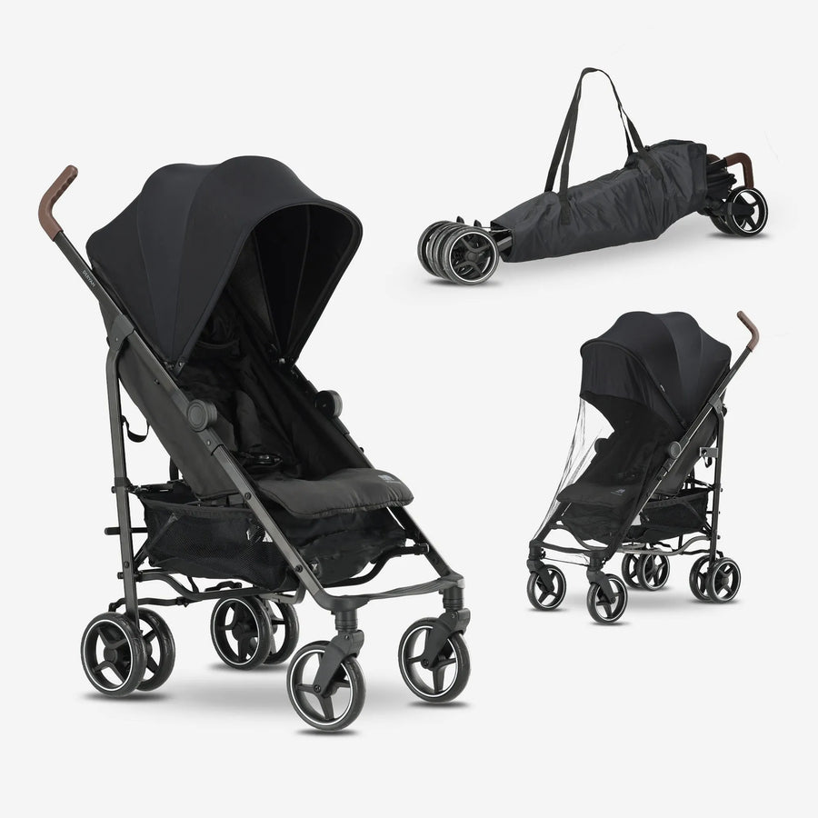Cochecito Bobbie Paraplu - Incluye mosquitera - Incluye bolsa de transporte - Apto para niños de hasta 22 kg - Negro