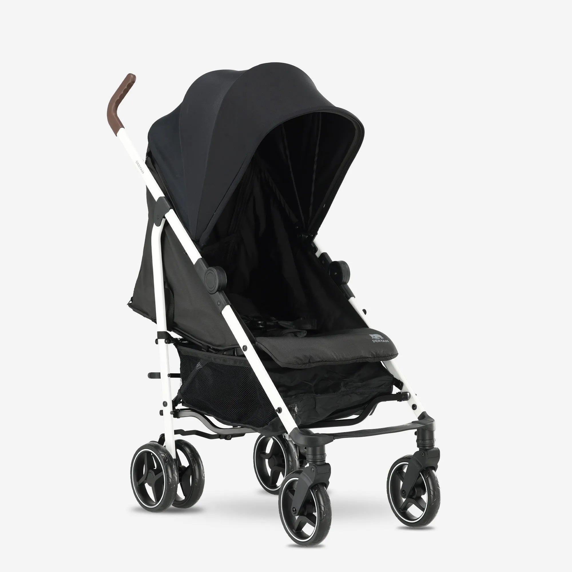 Bobbie - Paraplu Buggy - 5-Punts Gordel - Geschikt voor Kinderen tot 22 kg - Inclusief Muggennet - Zwart met Wit Frame