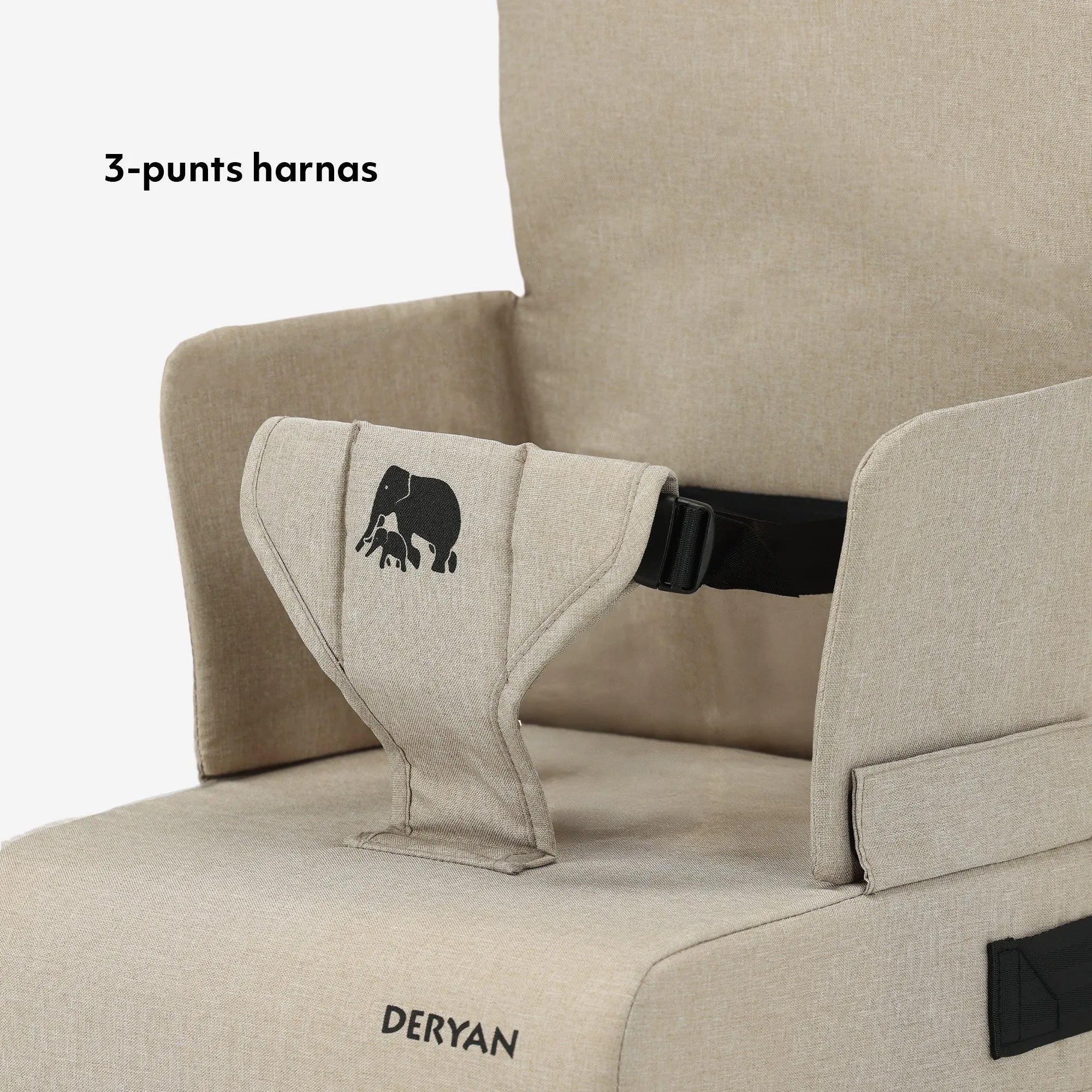 Travel Booster Stoelverhoger - Inclusief bevestigingsriem Nougat