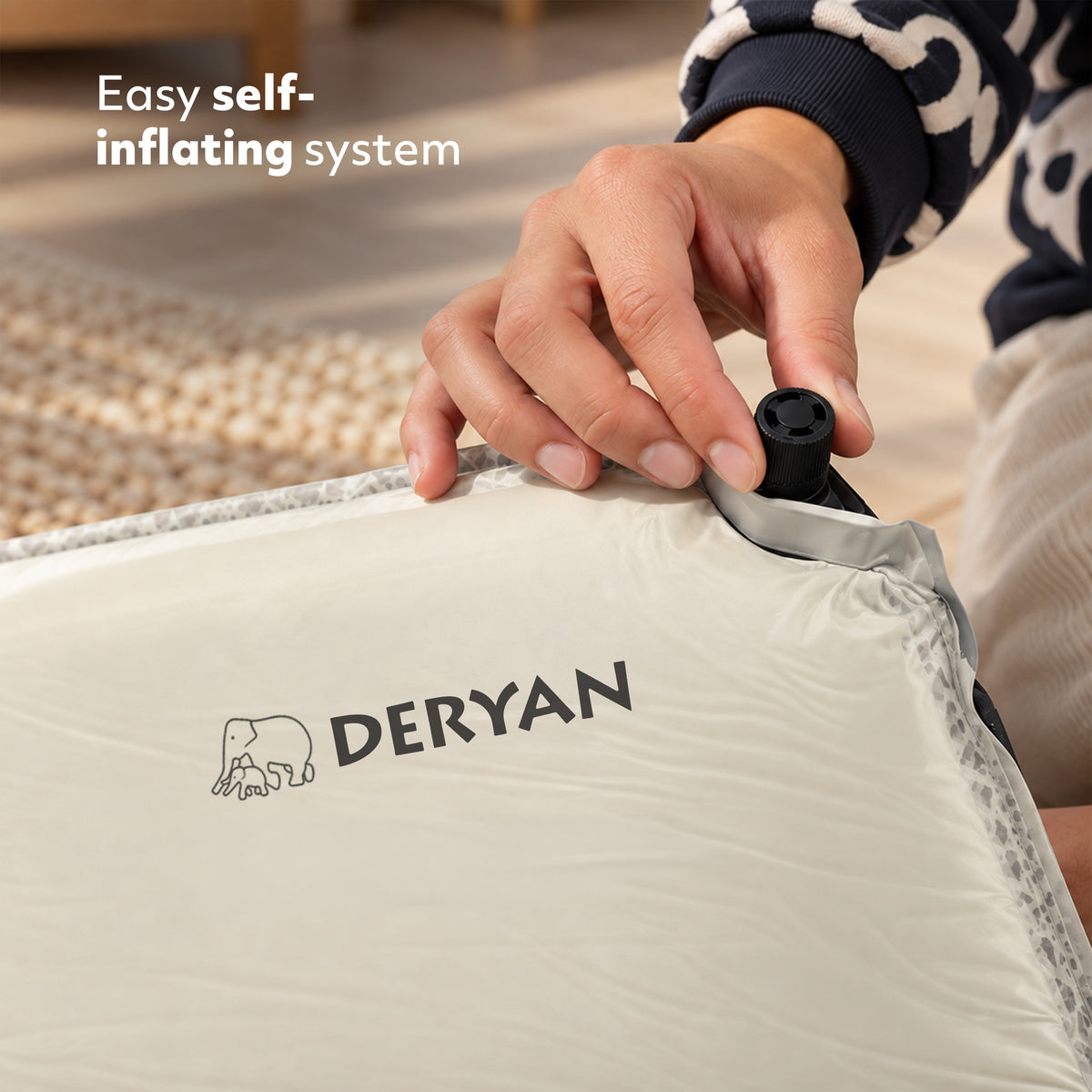 Zelfopblaasbaar Campingbed matras - Cream - 120x60 cm