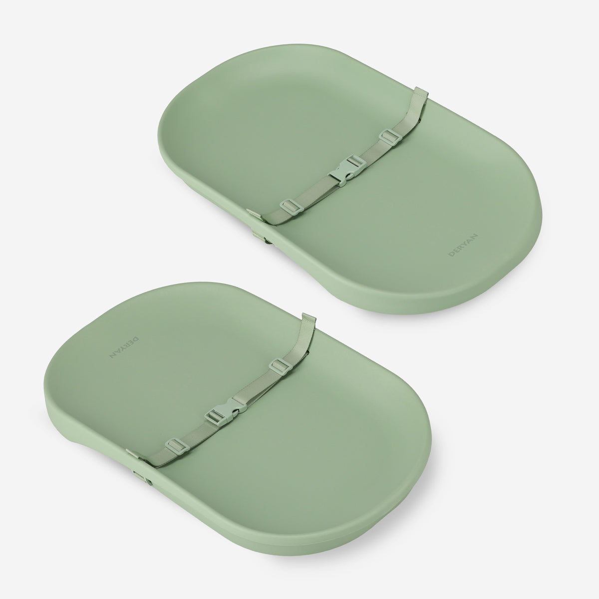 Wasserdichte Wickelauflage mit erhöhten Rändern – Sage Green