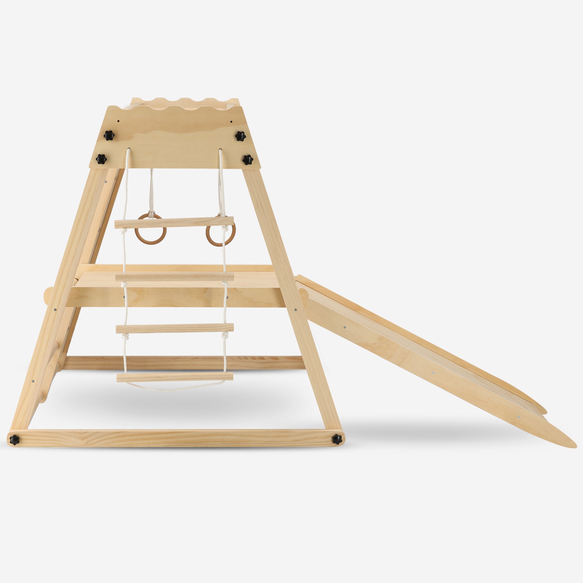 Luxury Wooden Play Climbing Rack - peeling device for children - With slide + Climbing Wall and Accessories