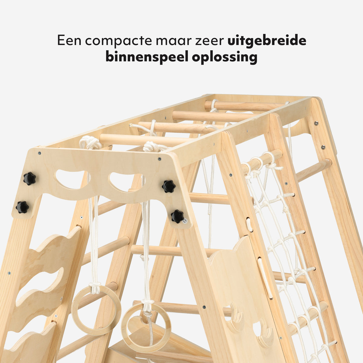 Mooiys Luxe XXL Klimrek Large met klimwand, klimnet, ringen en glijbaan