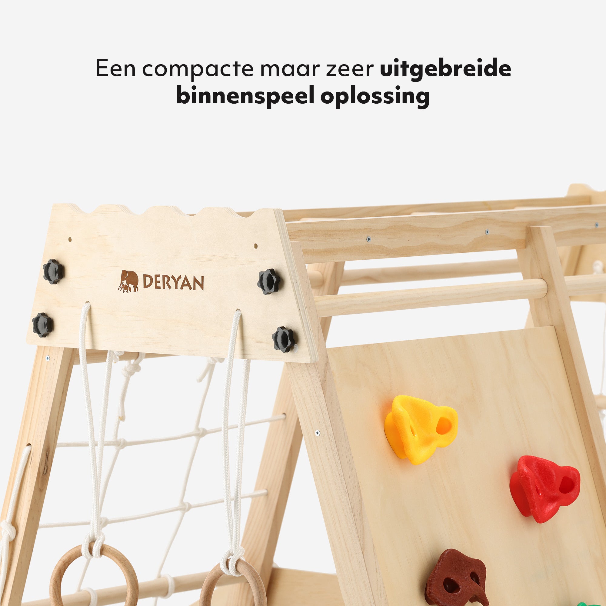 Luxury Wooden Play Climbing Rack - Children's Playground - With Slide + Climbing Wall and Accessories