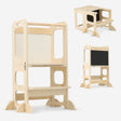Tour d'apprentissage en bois de luxe 4-en-1 avec tableau à dessin et table de jeu