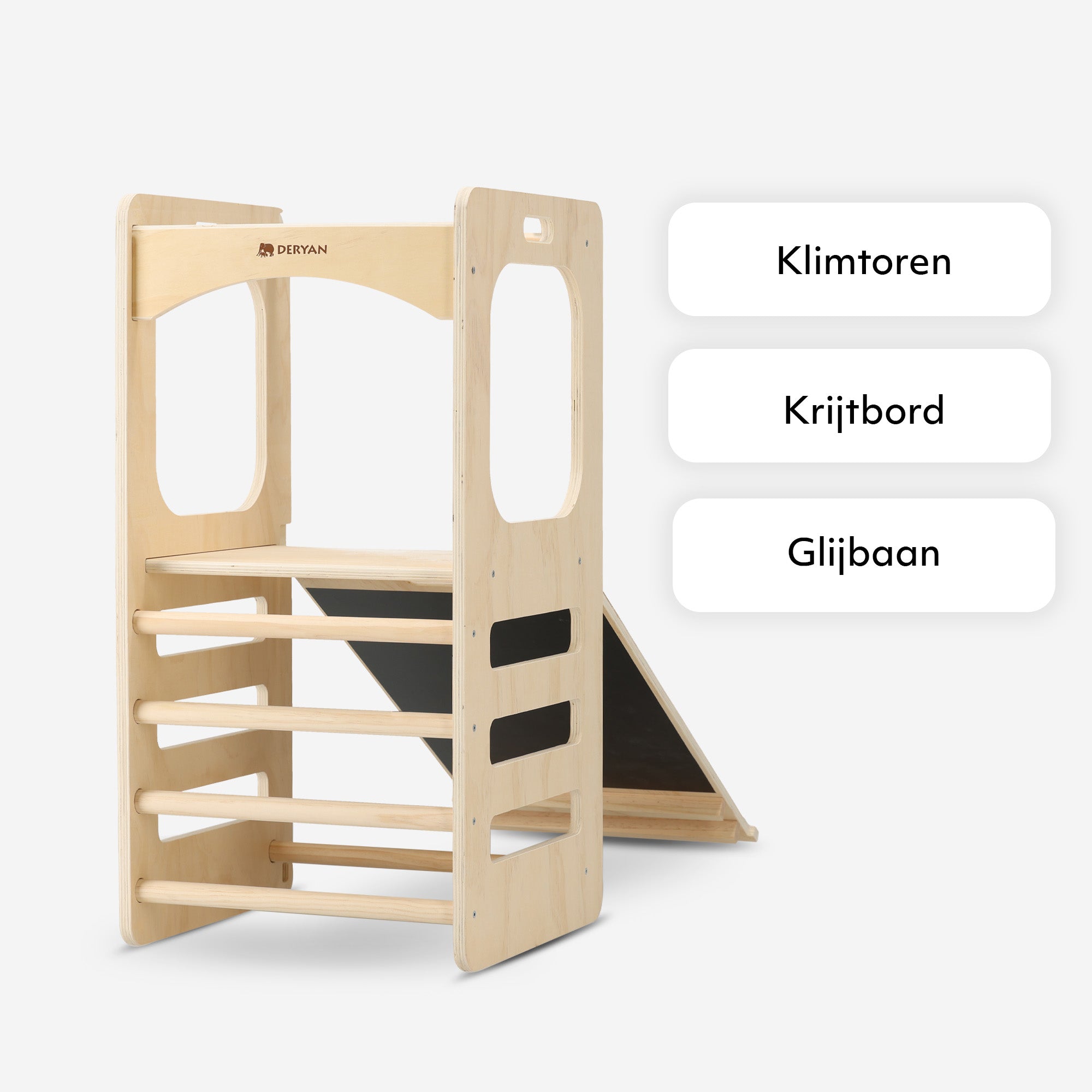 Luxury 4-in-1 Learning Tower - Climbing Tower with Slide and Chalkboard