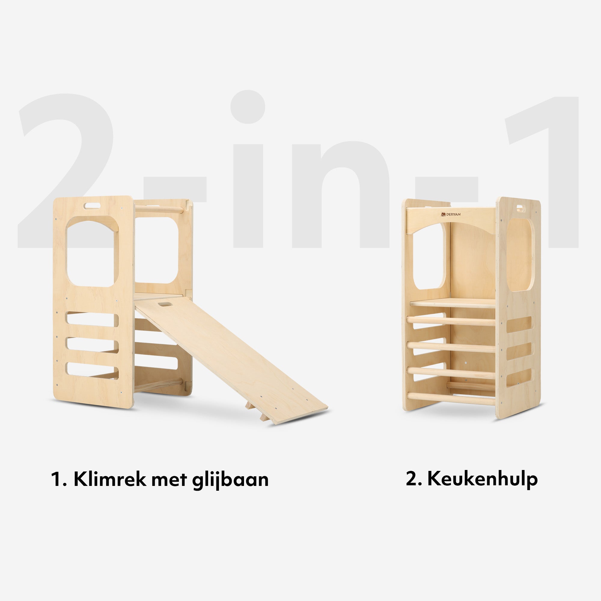 Luxury 4-in-1 Learning Tower - Climbing Tower with Slide and Chalkboard