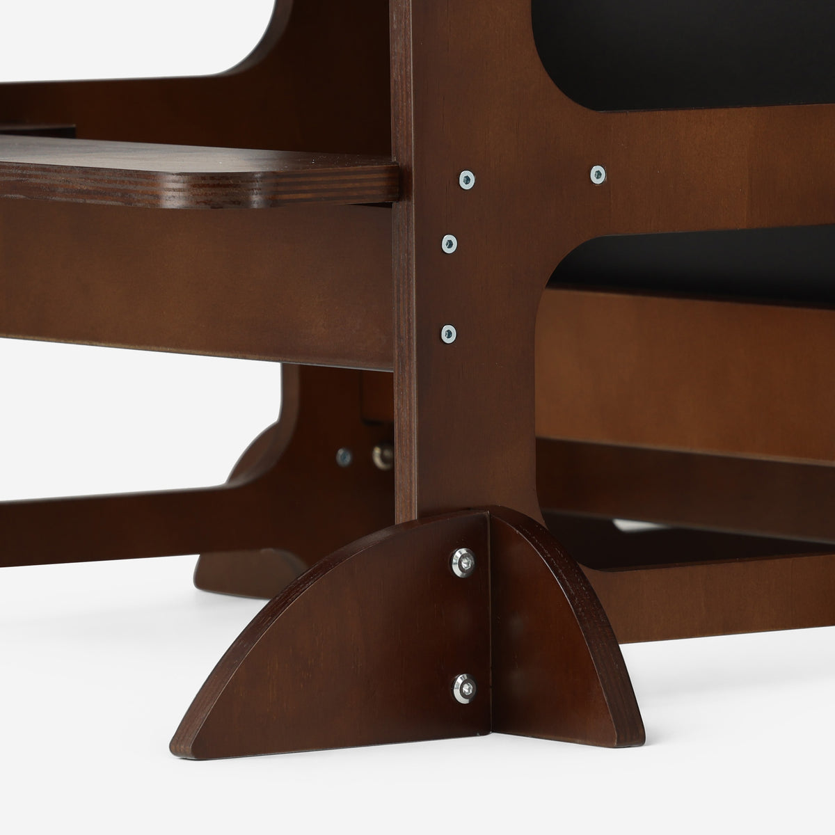 Luxuriöser 4-in-1-Lernturm aus Holz mit Zeichenbrett und Spieltisch – Warm Brown