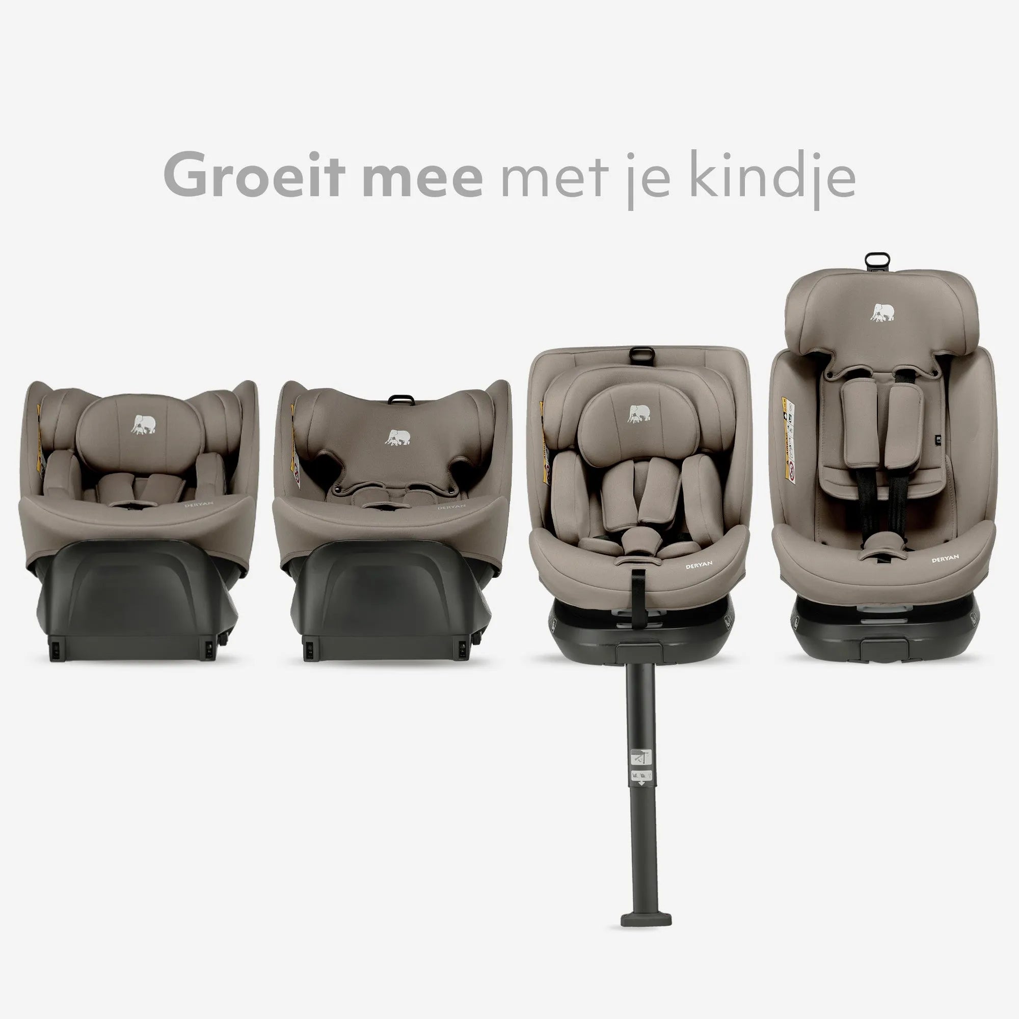 Carly Luxe i-Size Car Seat - 0-36 kg - Isofix + support leg - 360° rotatable - Truffle Sand