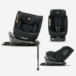 Silla de coche Carly Luxe i-Size negra, giratoria 360°, con Isofix y pata de apoyo, apta para niños de 0 a 36 kg