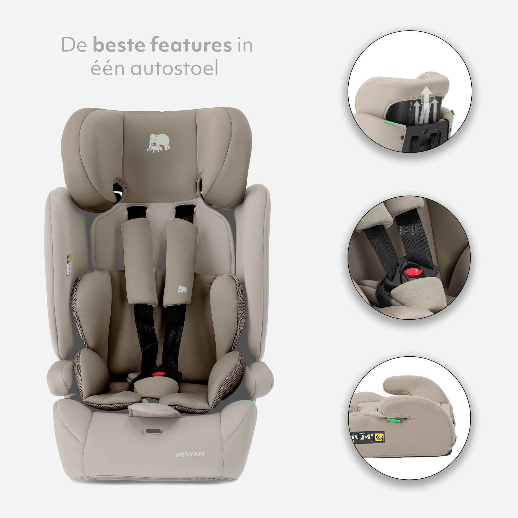 Fotelik samochodowy Carter Basic i-Size 76–150 cm – 9–36 kg – Truffle Sand