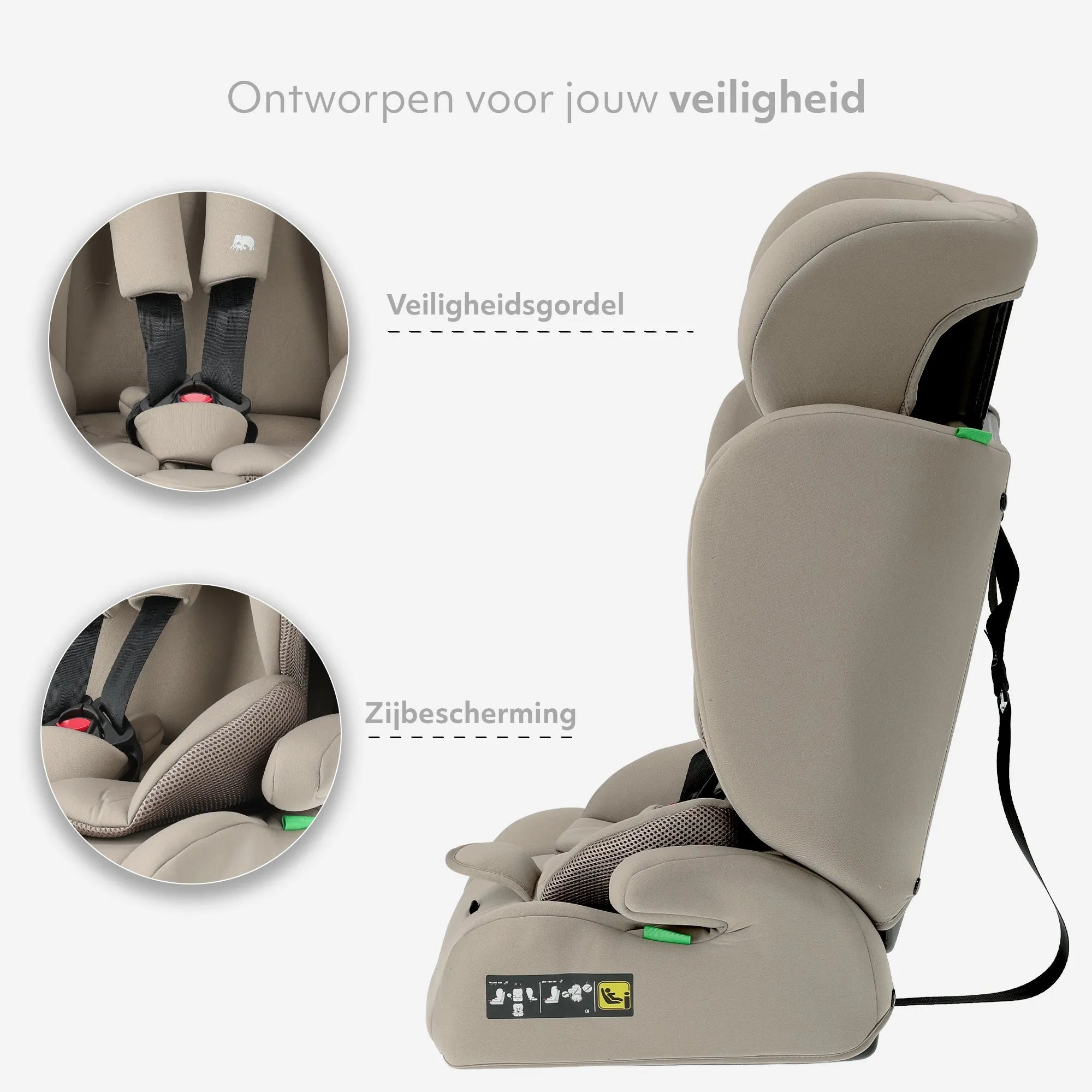 Carter Basic i-Size Car Seat 76–150 cm – 9–36 kg – Truffle Sand