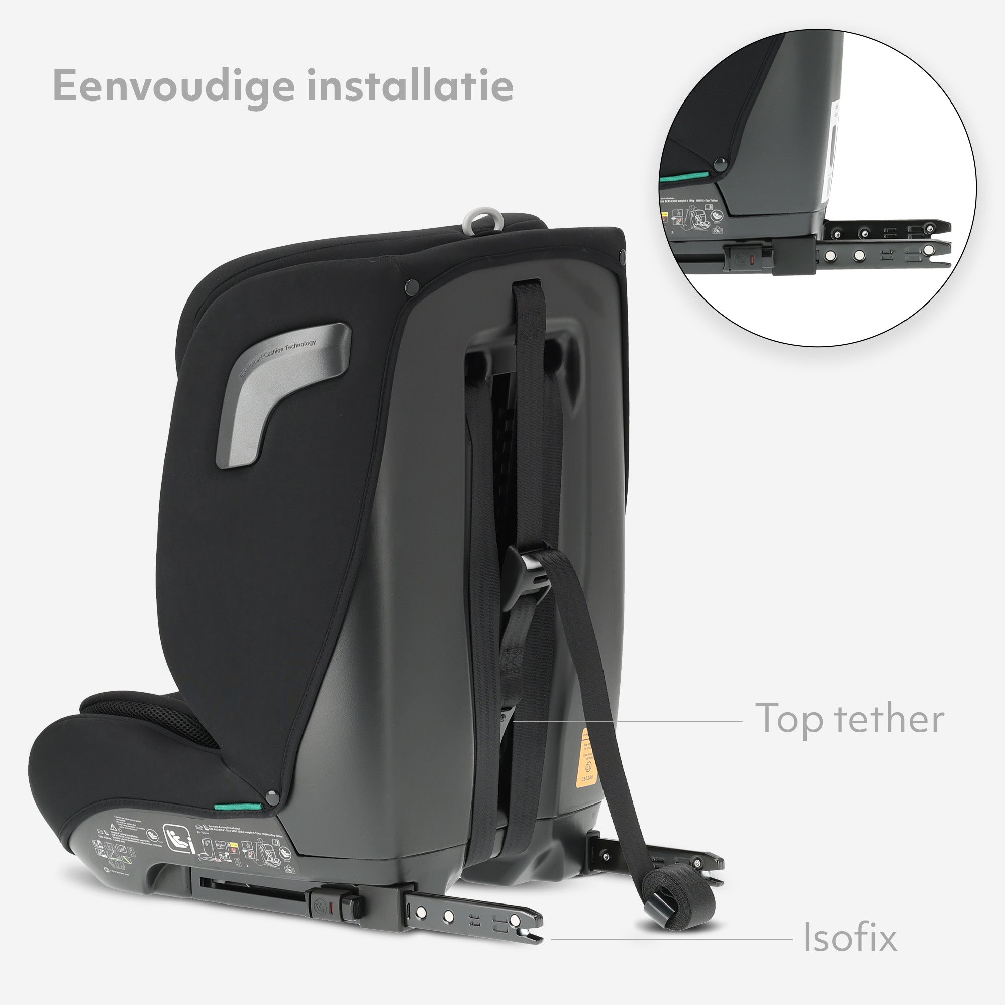 Carter Luxe i-Size/isofix Car Seat 76-150 cm - 9-36 kg - Deep seat - Adjustable headrest - Safety systems - Easy to clean - Group 1/2/3