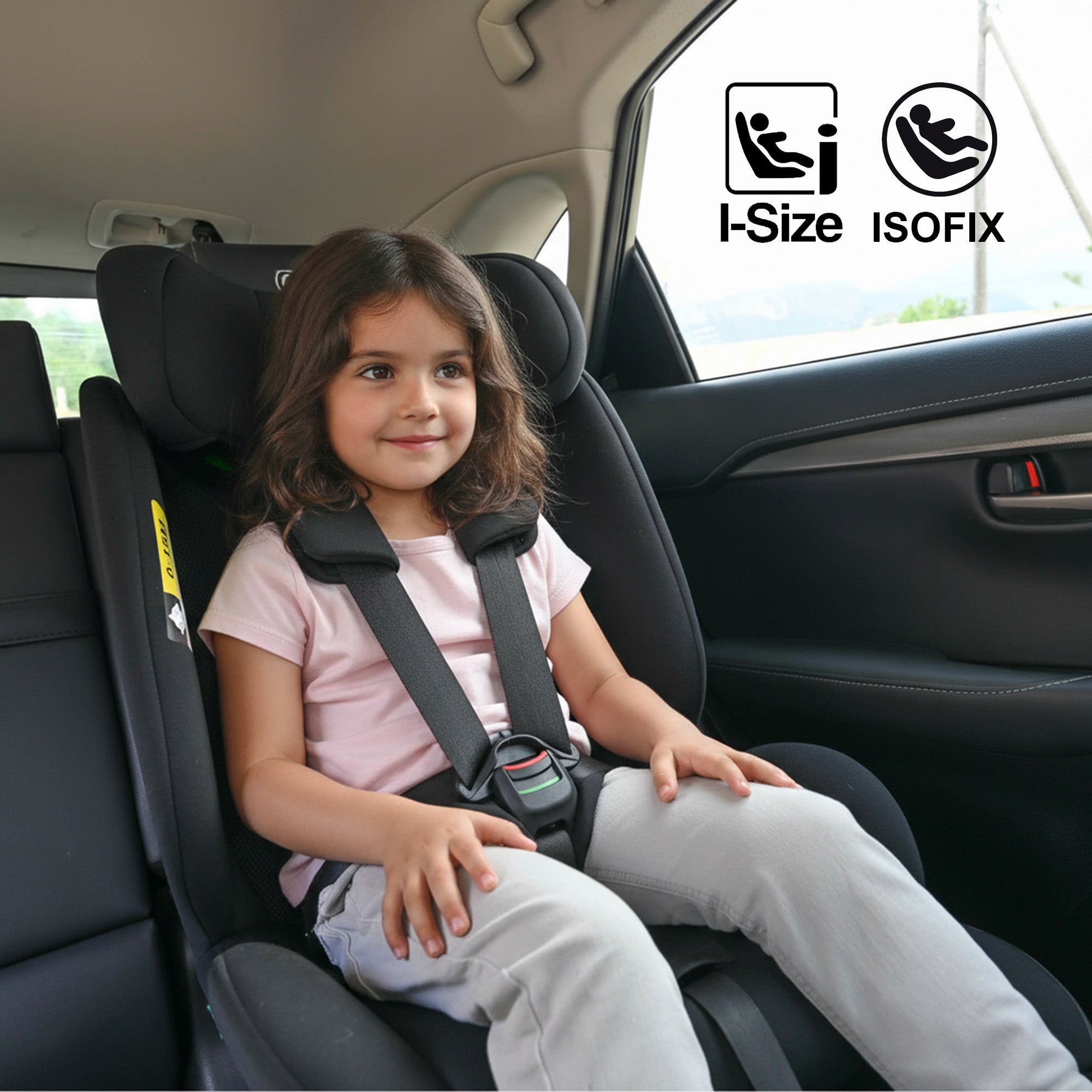 Carter Luxe i-Size/isofix Car Seat 76-150 cm - 9-36 kg - Deep seat - Adjustable headrest - Safety systems - Easy to clean - Group 1/2/3