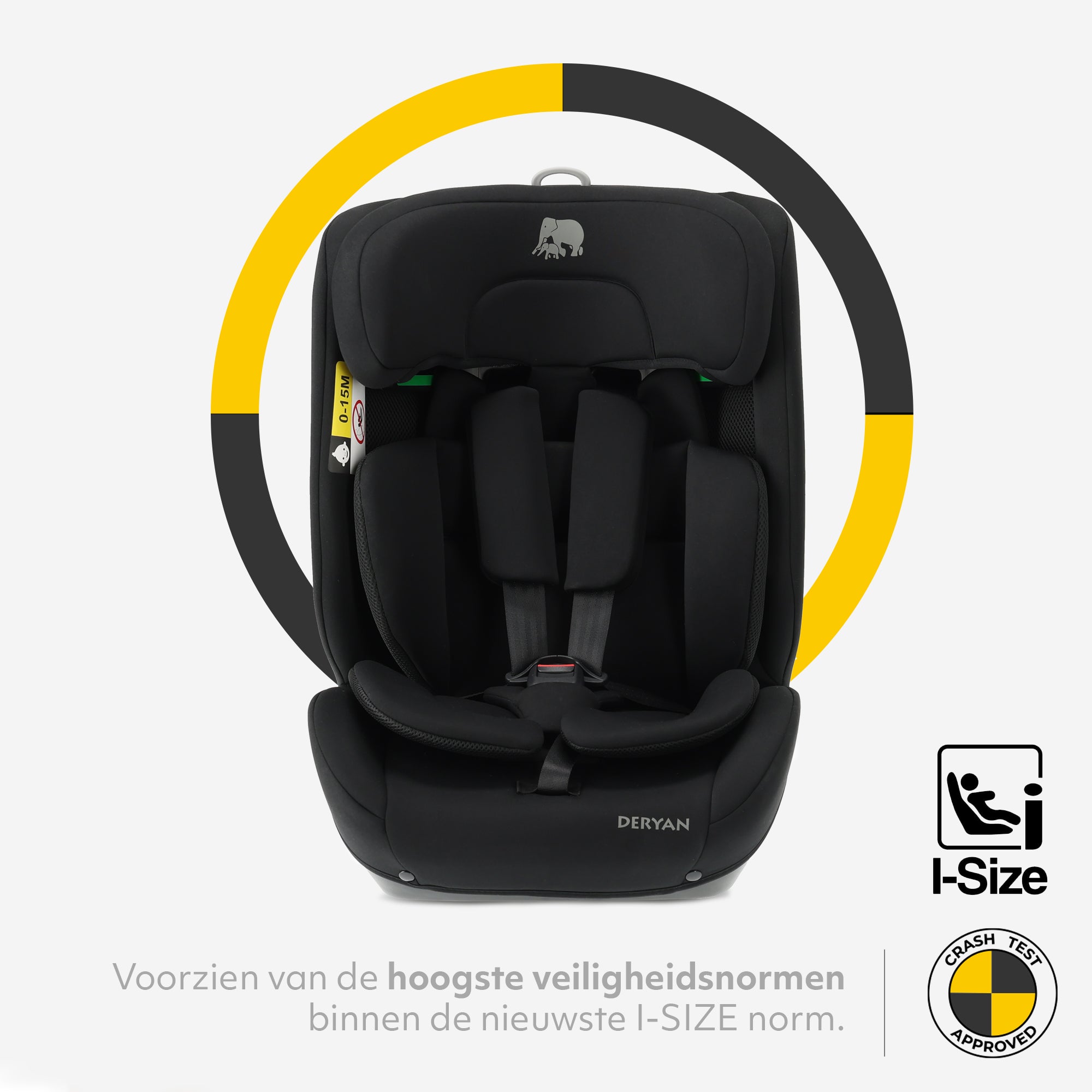 Carter Luxe i-Size/isofix Car Seat 76-150 cm - 9-36 kg - Deep seat - Adjustable headrest - Safety systems - Easy to clean - Group 1/2/3