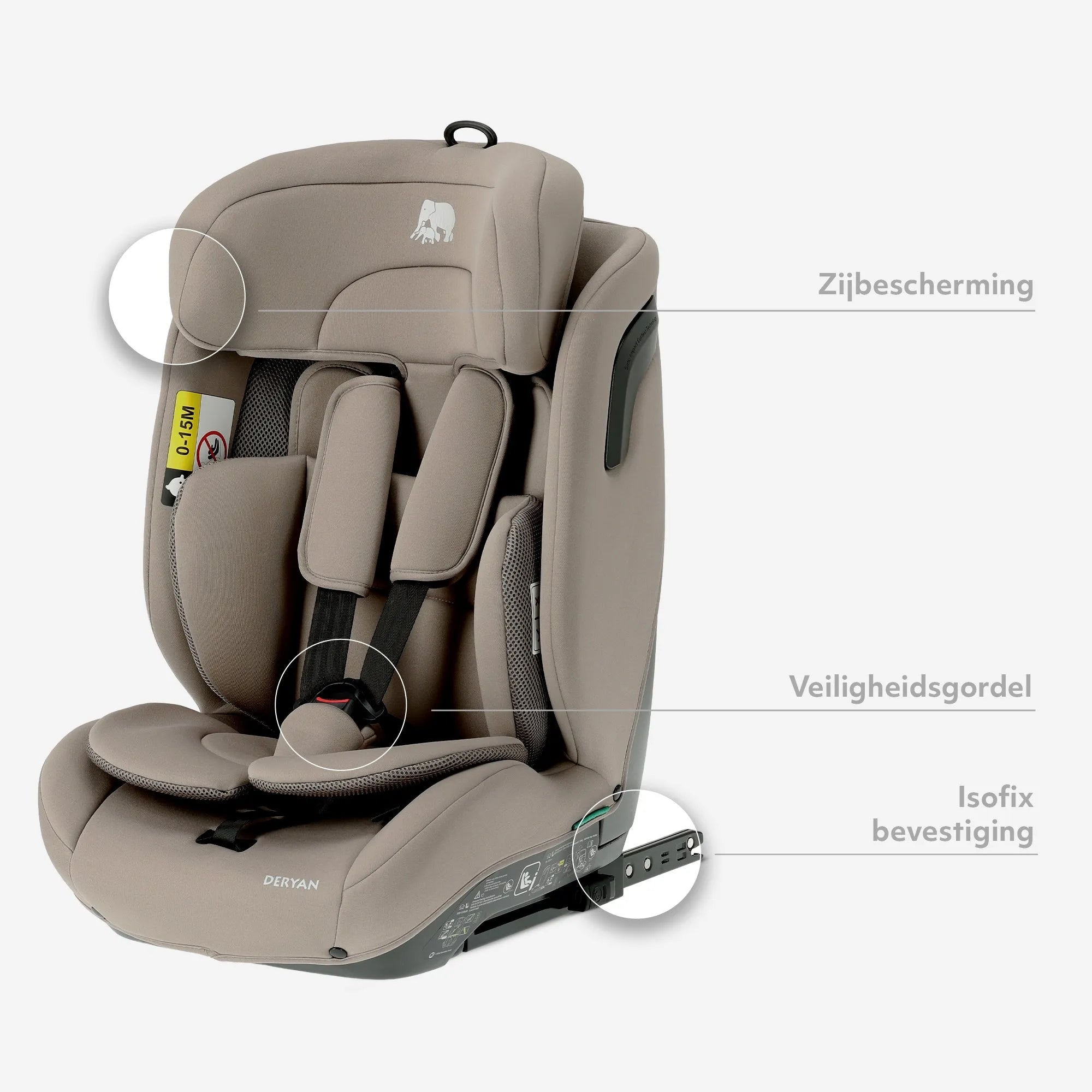 Carter Luxe i-Size/Isofix Car Seat 76–150 cm – 9–36 kg – Truffle Sand