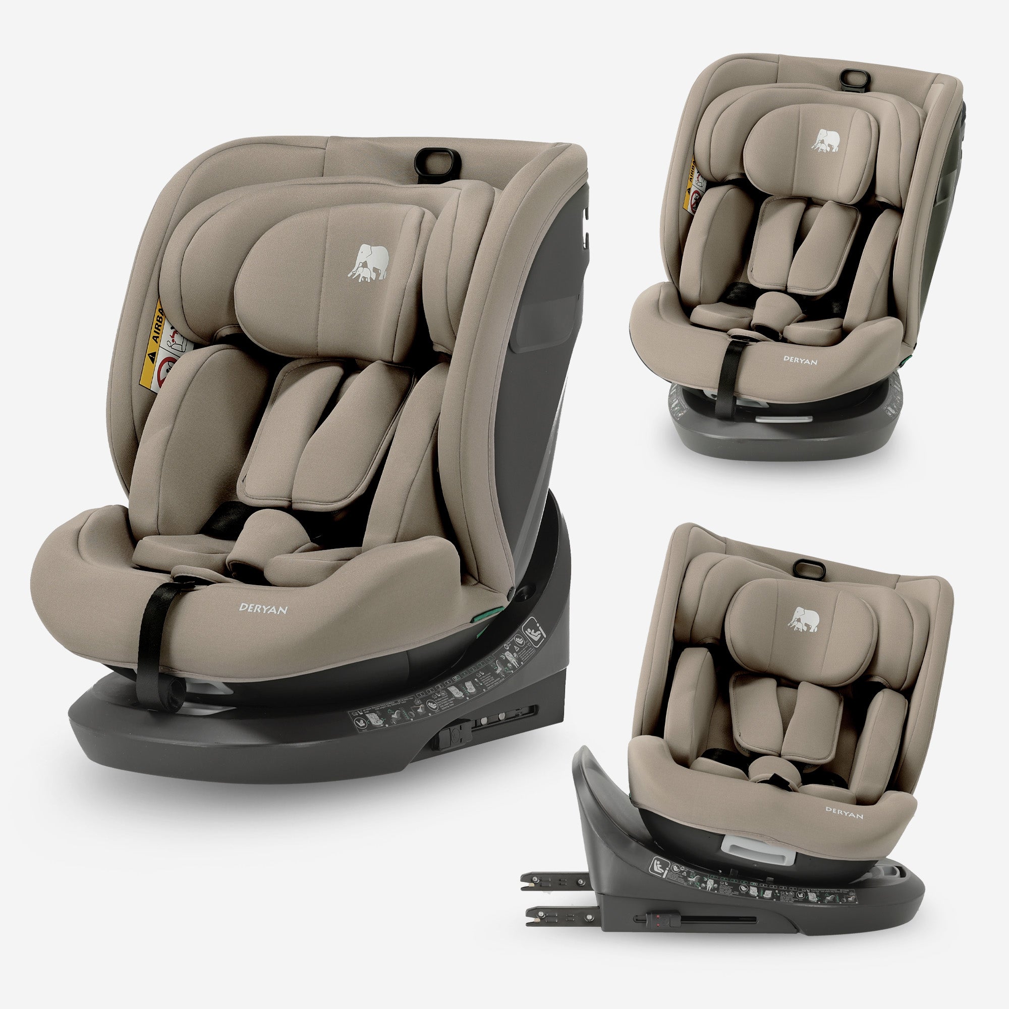 Cassie Luxe i-Size/Isofix 360°-autostol 40–150 cm – 0–36 kg – Truffle Sand