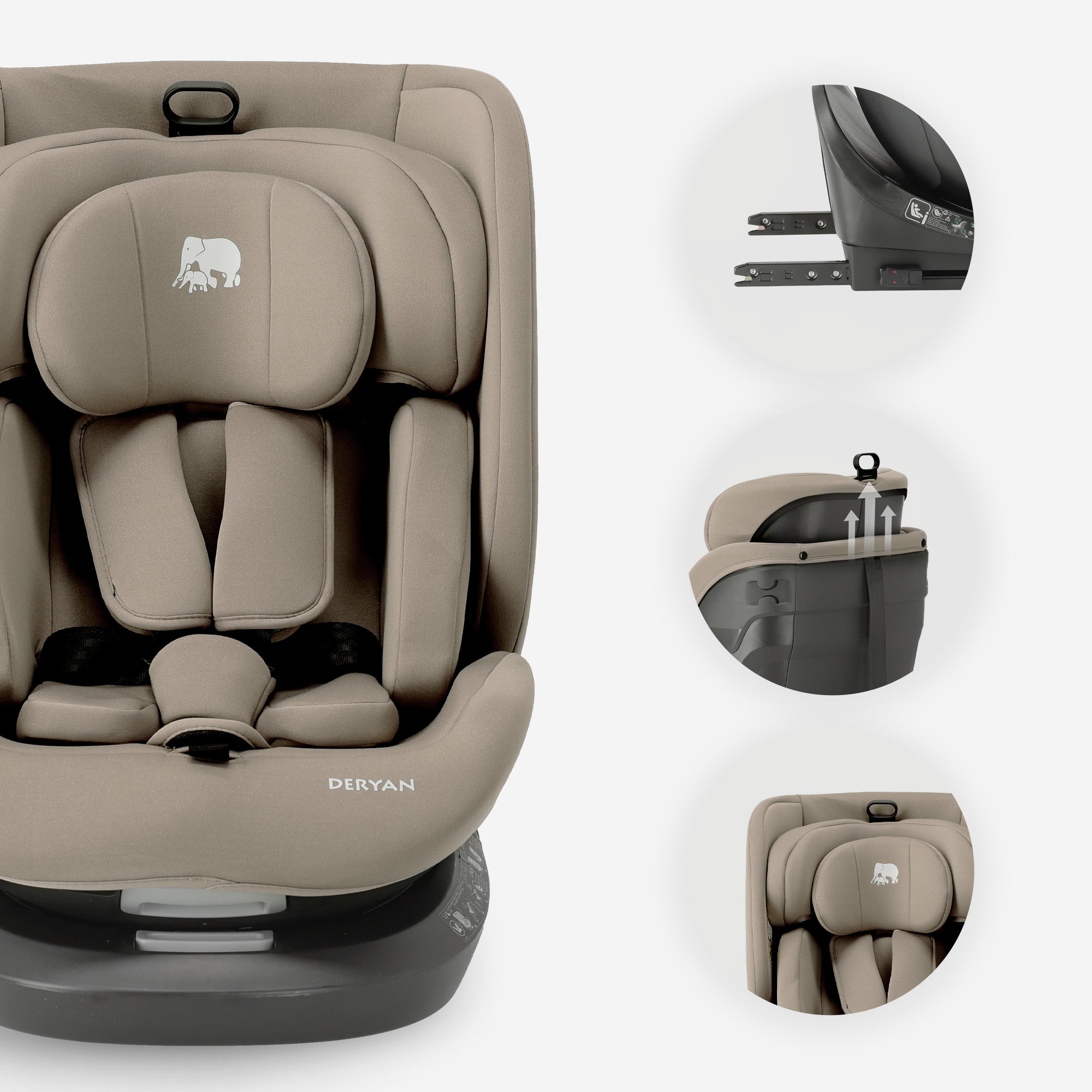 Cassie Luxe i-Size/Isofix 360° Car Seat 40–150 cm – 0–36 kg – Truffle Sand