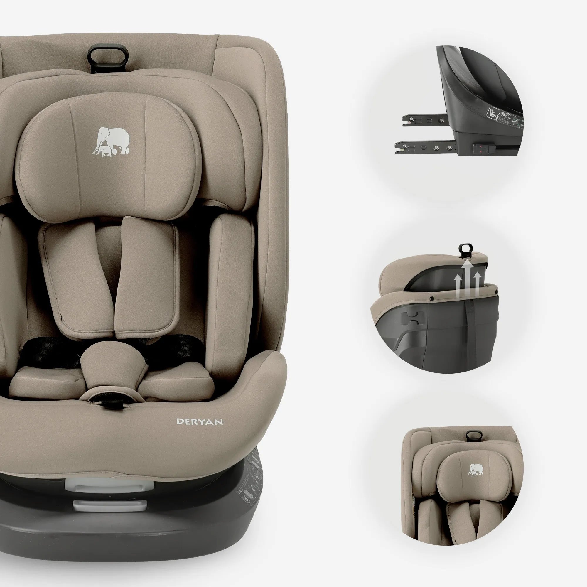 Cassie Luxe i-Size/Isofix 360° Car Seat 40–150 cm – 0–36 kg – Truffle Sand