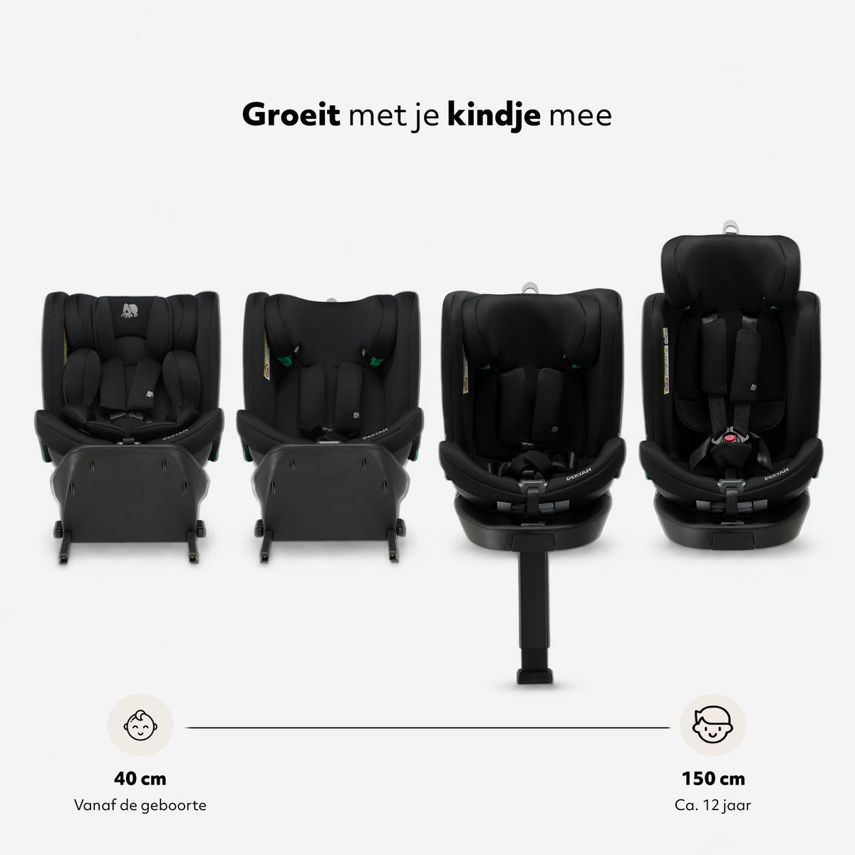 Chase Luxe i-Size bilsete 0-36 kg Isofix 360° - svart