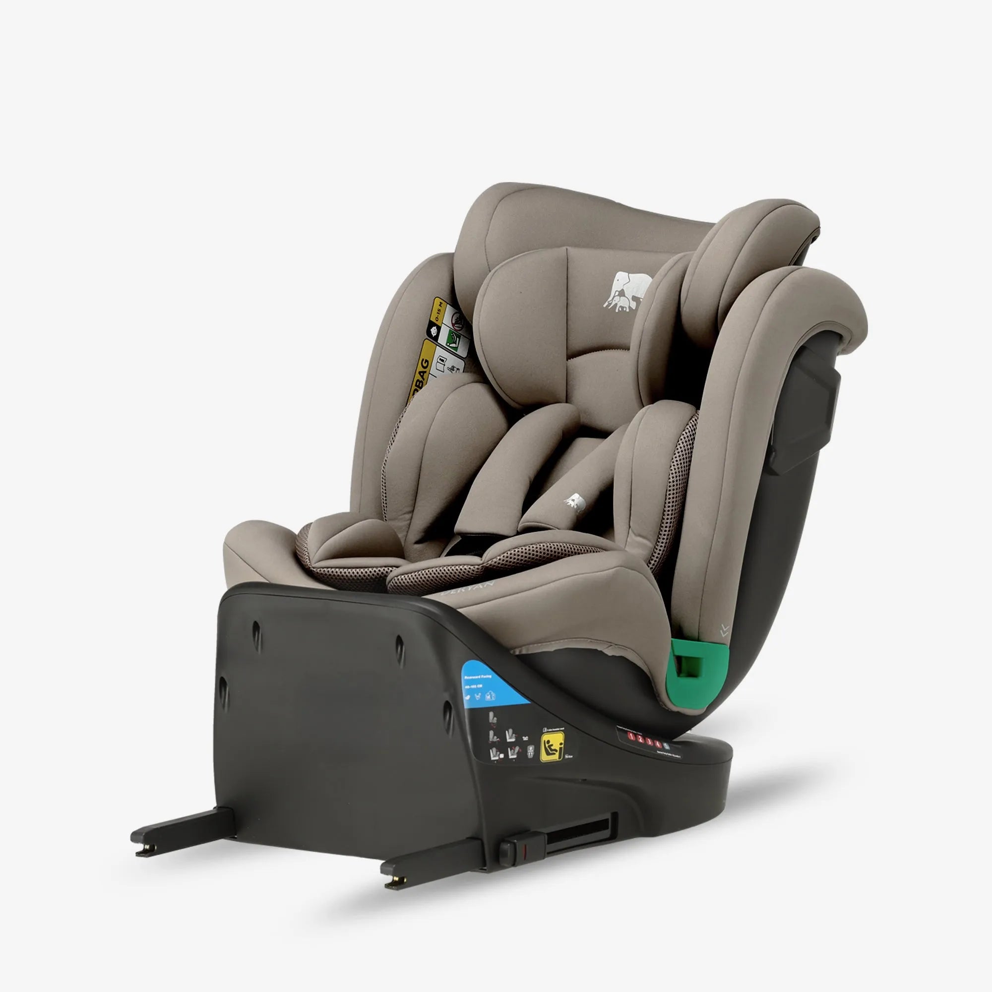 Chase Luxe i-Size/Isofix 360°-Stützfuß-Autokindersitz 40–150 cm – 0–36 kg – Truffle Sand