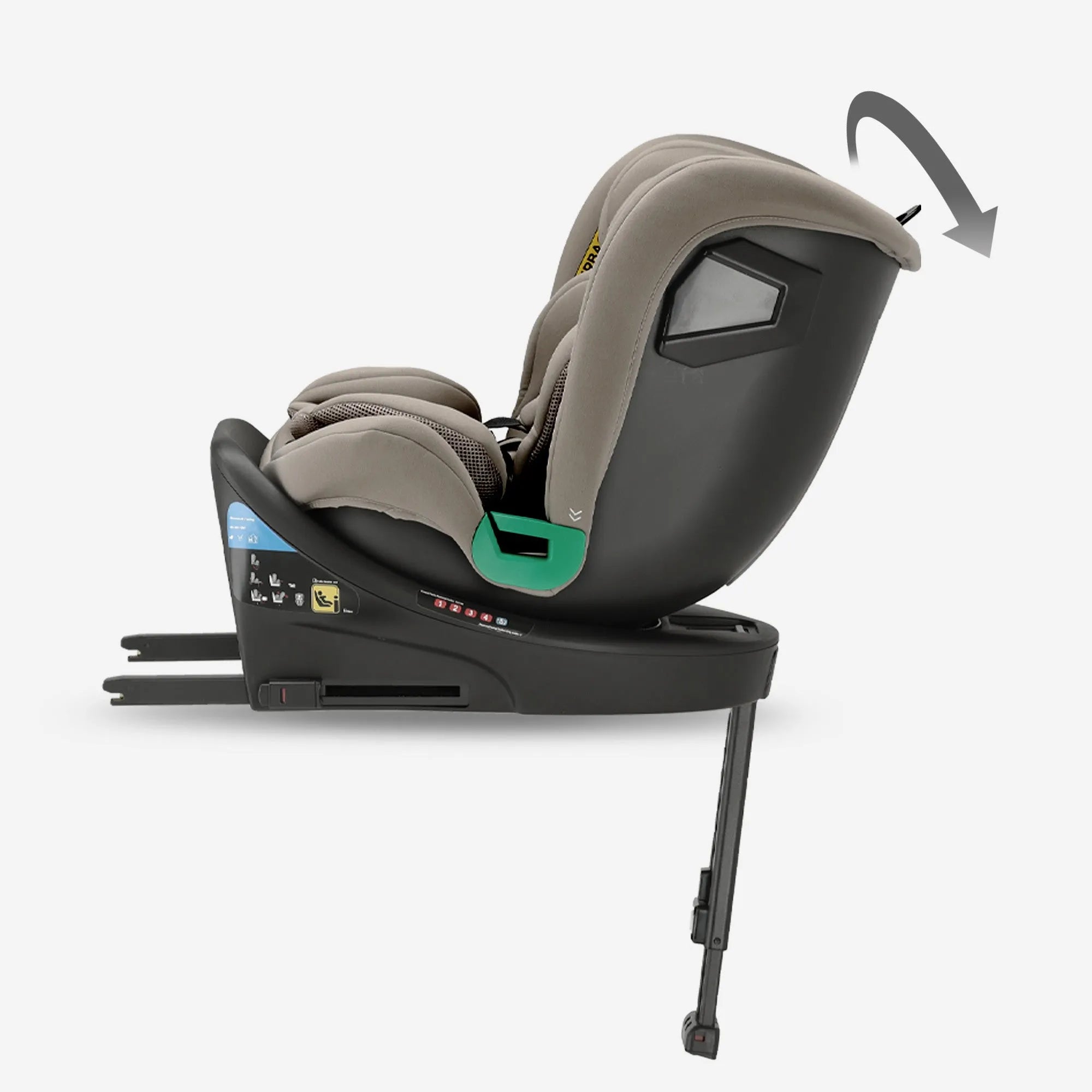 Chase Luxe i-Size/Isofix 360°-Stützfuß-Autokindersitz 40–150 cm – 0–36 kg – Truffle Sand