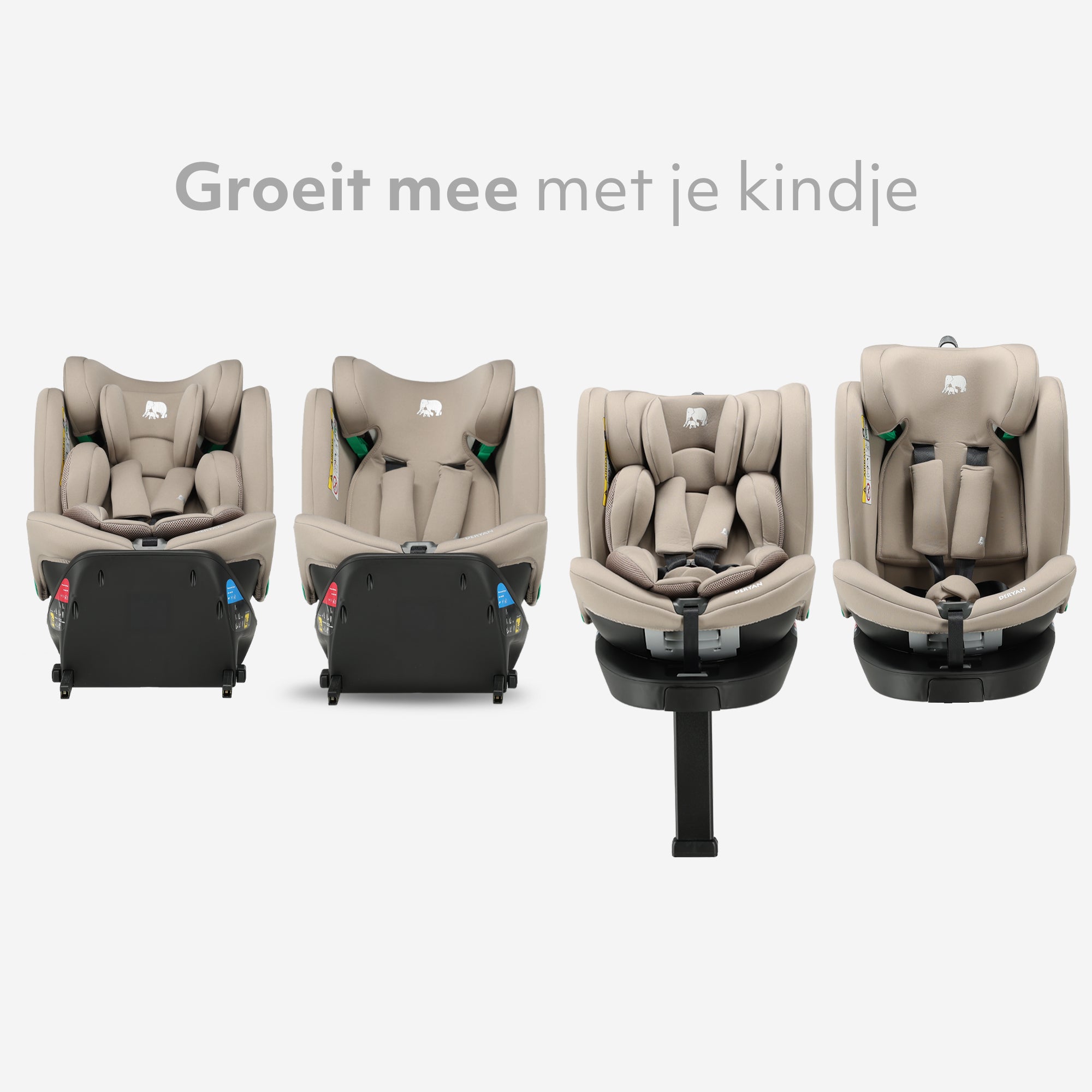 Chase Luxe i-Size Autostoel - 0-36kg - Isofix steunpoot - 360 draaibaar - Nougat