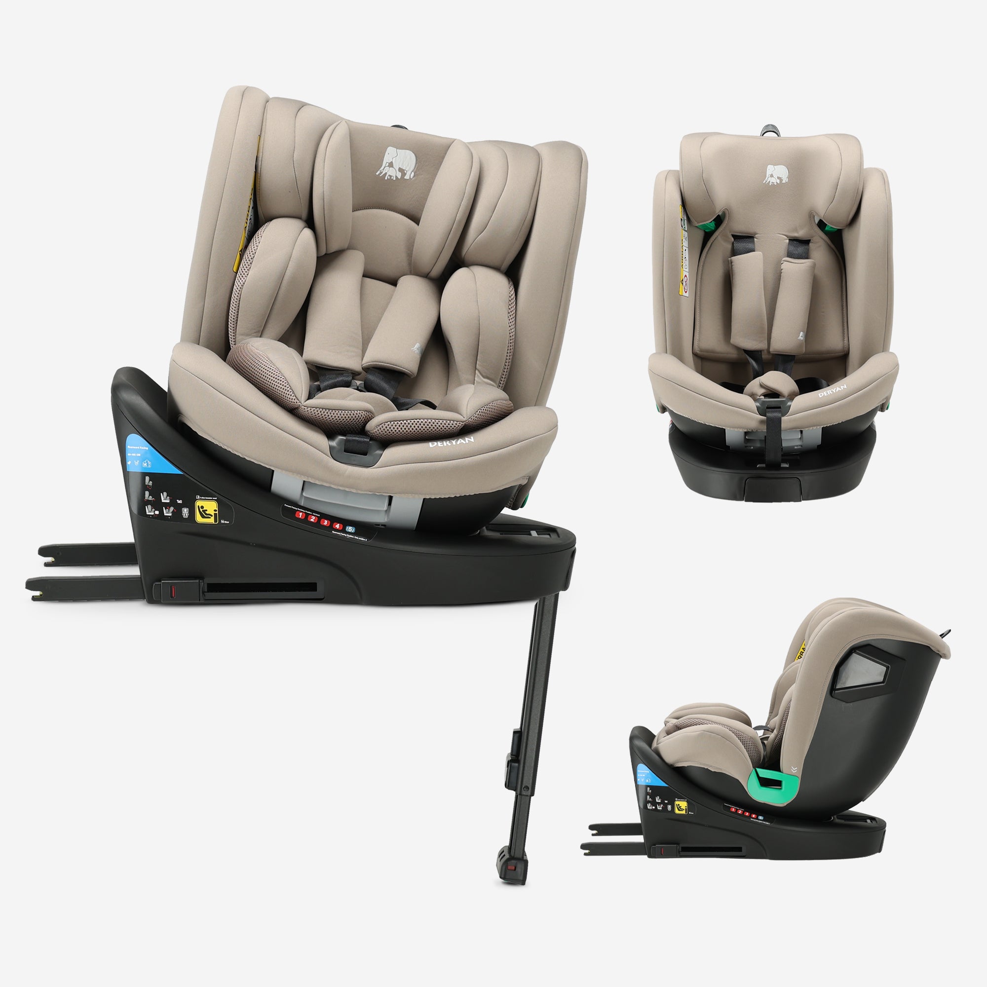 Chase Luxe i-Size Autostoel - 0-36kg - Isofix steunpoot - 360 draaibaar - Nougat