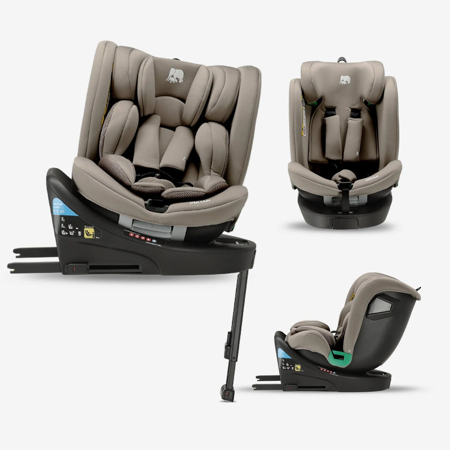 Chase Luxe i-Size/Isofix 360°-autostol med støtteben, 40–150 cm – 0–36 kg – Truffle Nougat