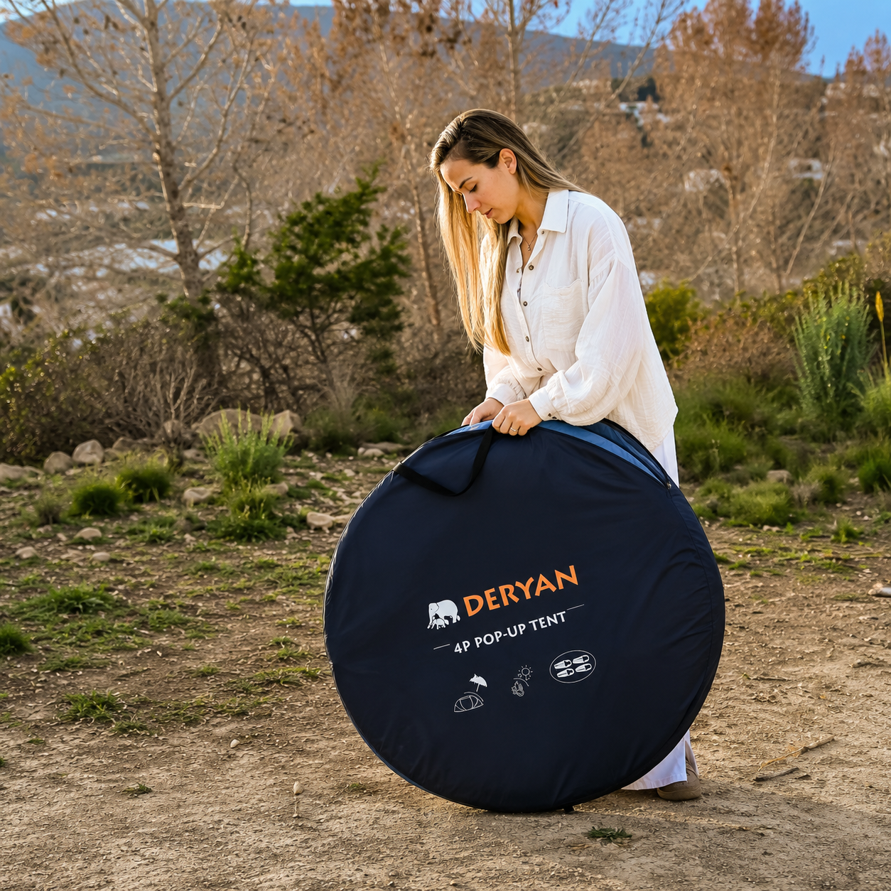 Pop Up Luxe Tent - 2000MM water column - Navy - 4 Person
