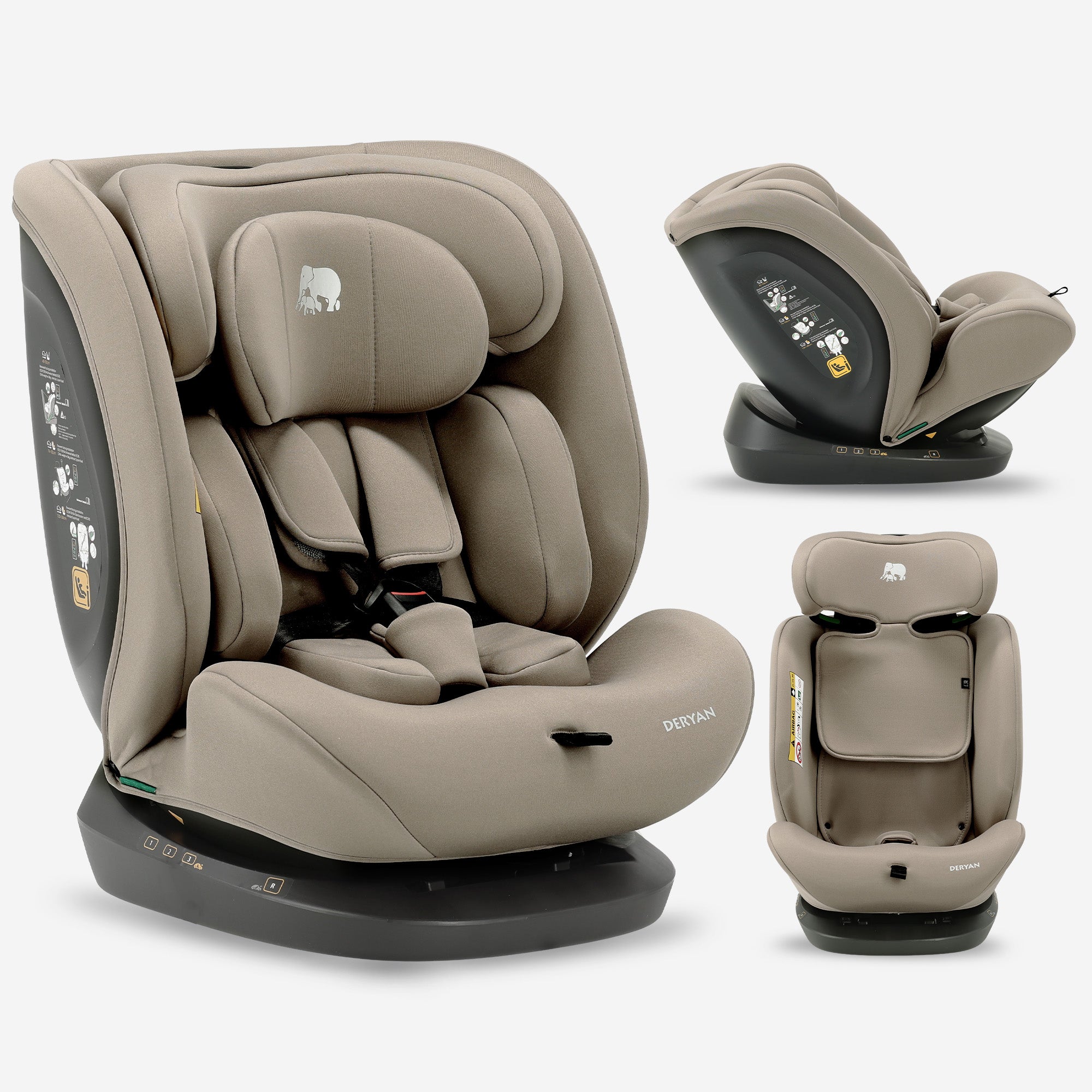 Clyde I-Size-autostol – 40 til 150 cm – Truffle Sand