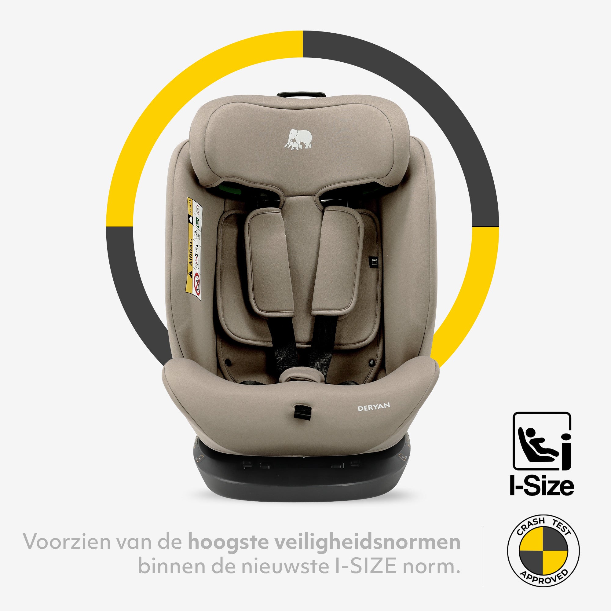 Clyde I-Size-autostol – 40 til 150 cm – Truffle Sand