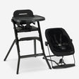 Curve High Chair Set with Bouncer and Cushion Insert - Black
