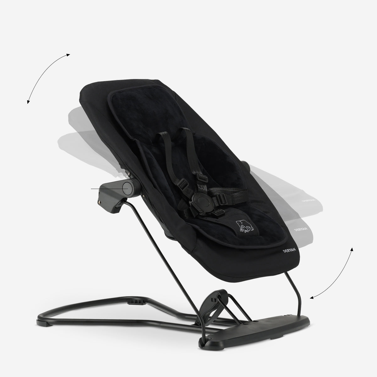 Conjunto de trona Curve para niños con sillita balancín y cojín de apoyo - Negro