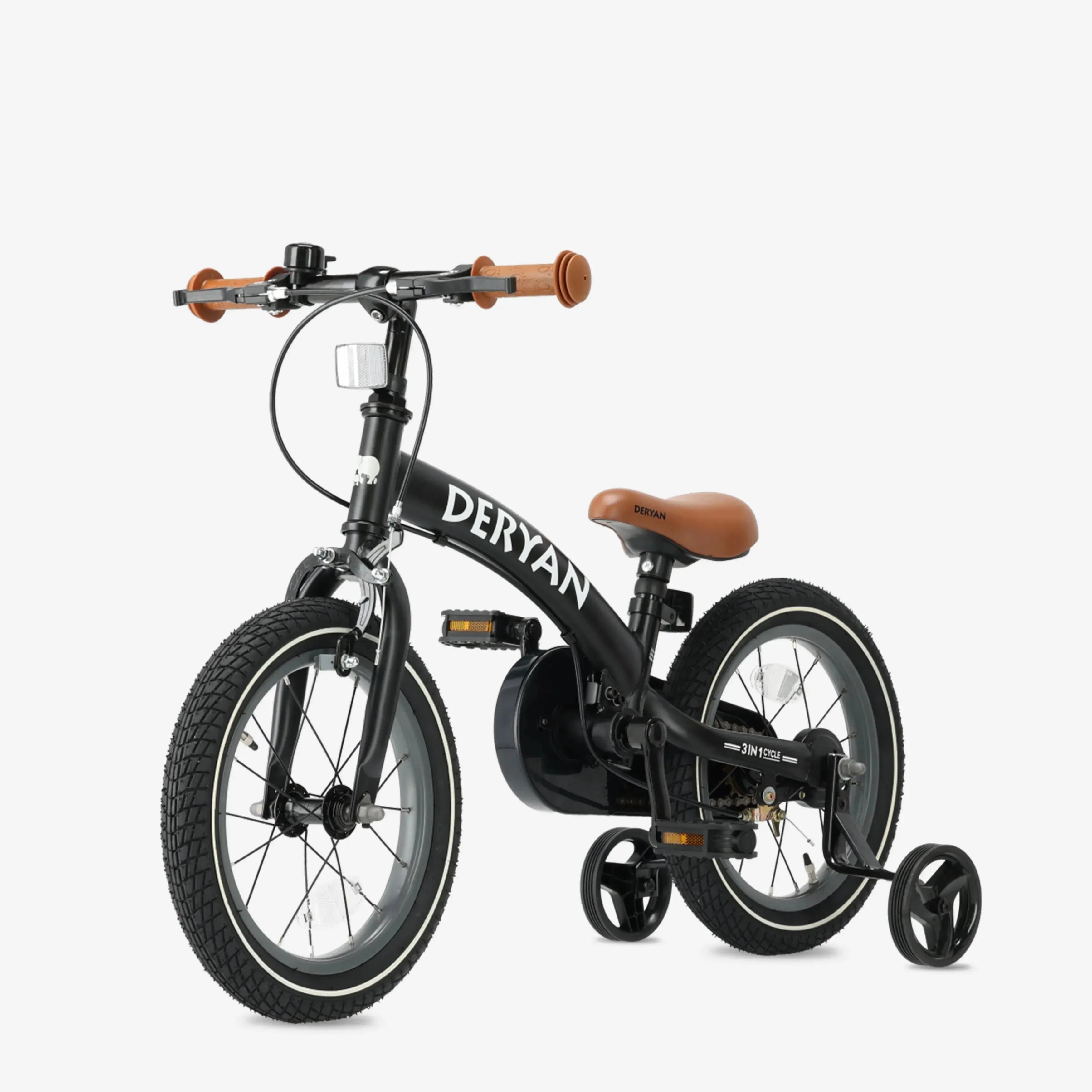 Luxury Kids Bike 12 inch - 3 in 1 - Balance Bike Black