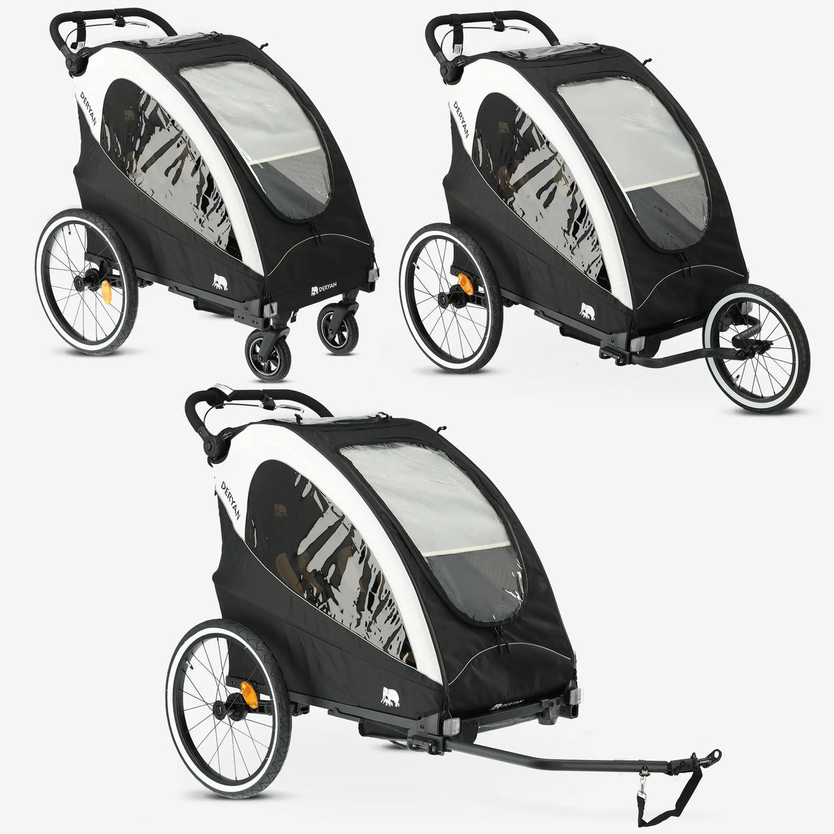 fahrradanhänger jogger 3 in 1 Fahrradanhänger 3-in-1 Schwarz/Creme