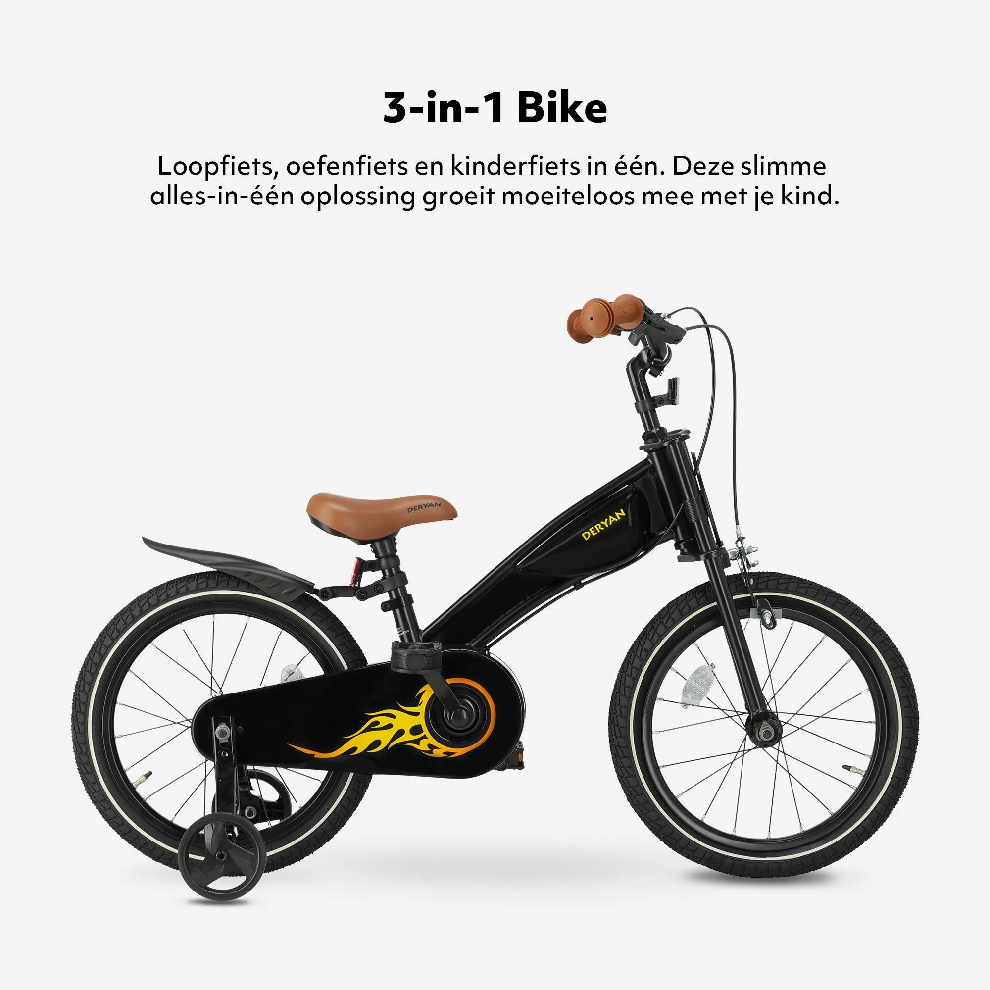 ab wann 16 zoll kinderfahrrad Turbo 3-in-1 Kinderfahrrad 16 Zoll Verstellbarer Rahmen