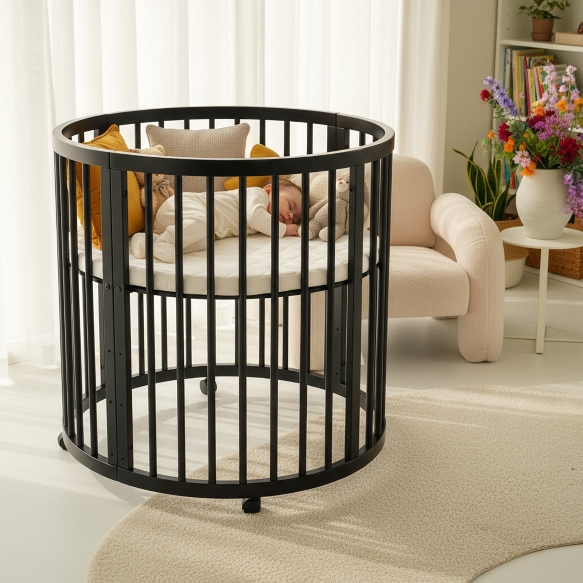 De DERYAN Willow houten box is bedoeld voor gebruik door baby’s en peuters tijdens spelen en rustmomenten. Het model is gemaakt van hout en heeft een ronde vorm met gesloten zijden. De box is geschikt voor gebruik binnenshuis.