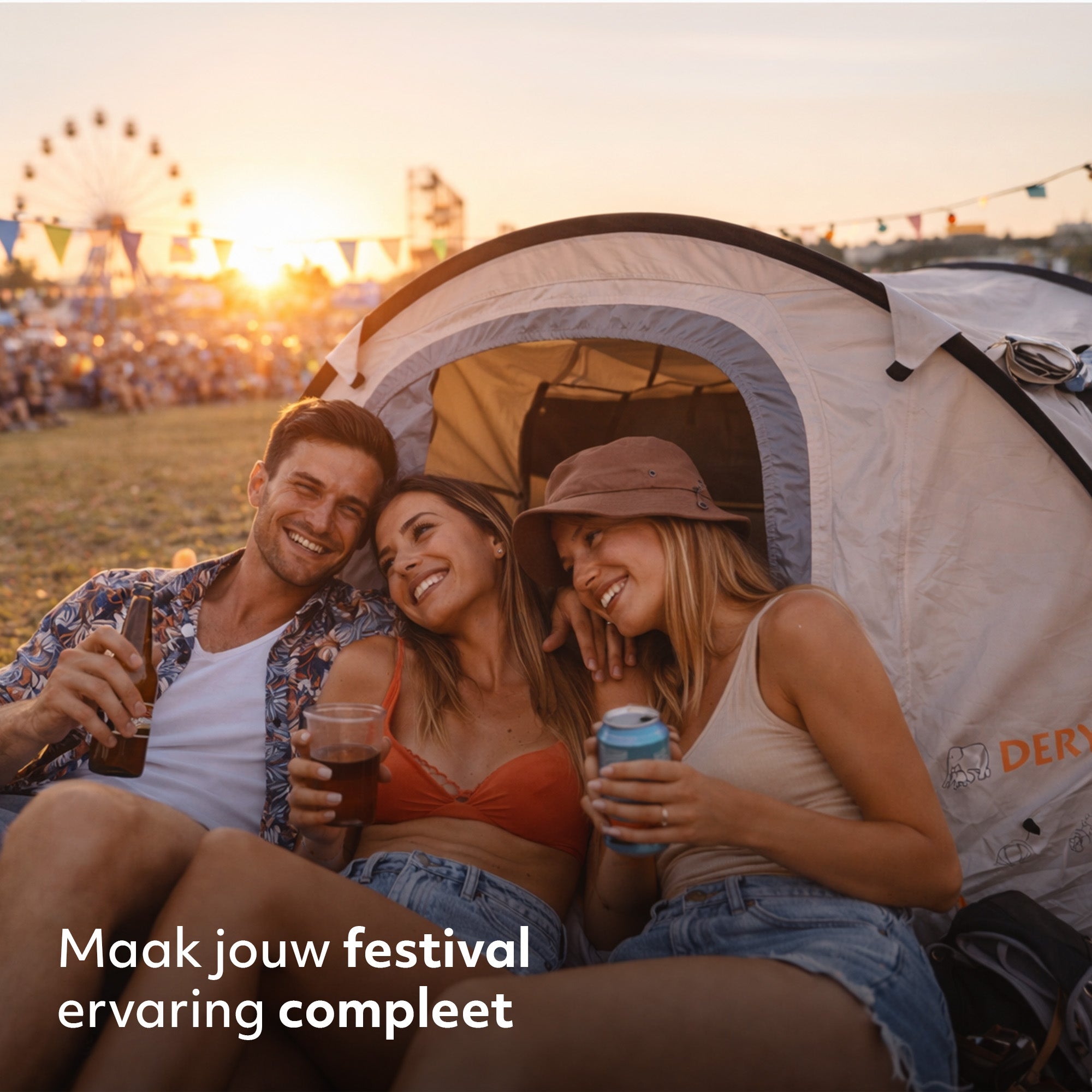 Pop Up Tent Dome - 2000MM water column - Cream