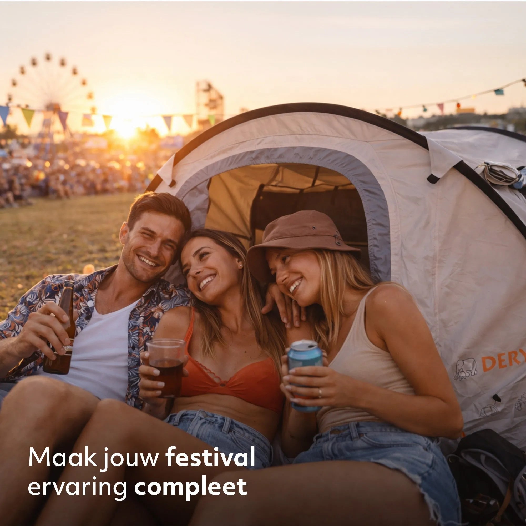 Pop Up Telt Dome - 2000MM vannsøyle - Cream