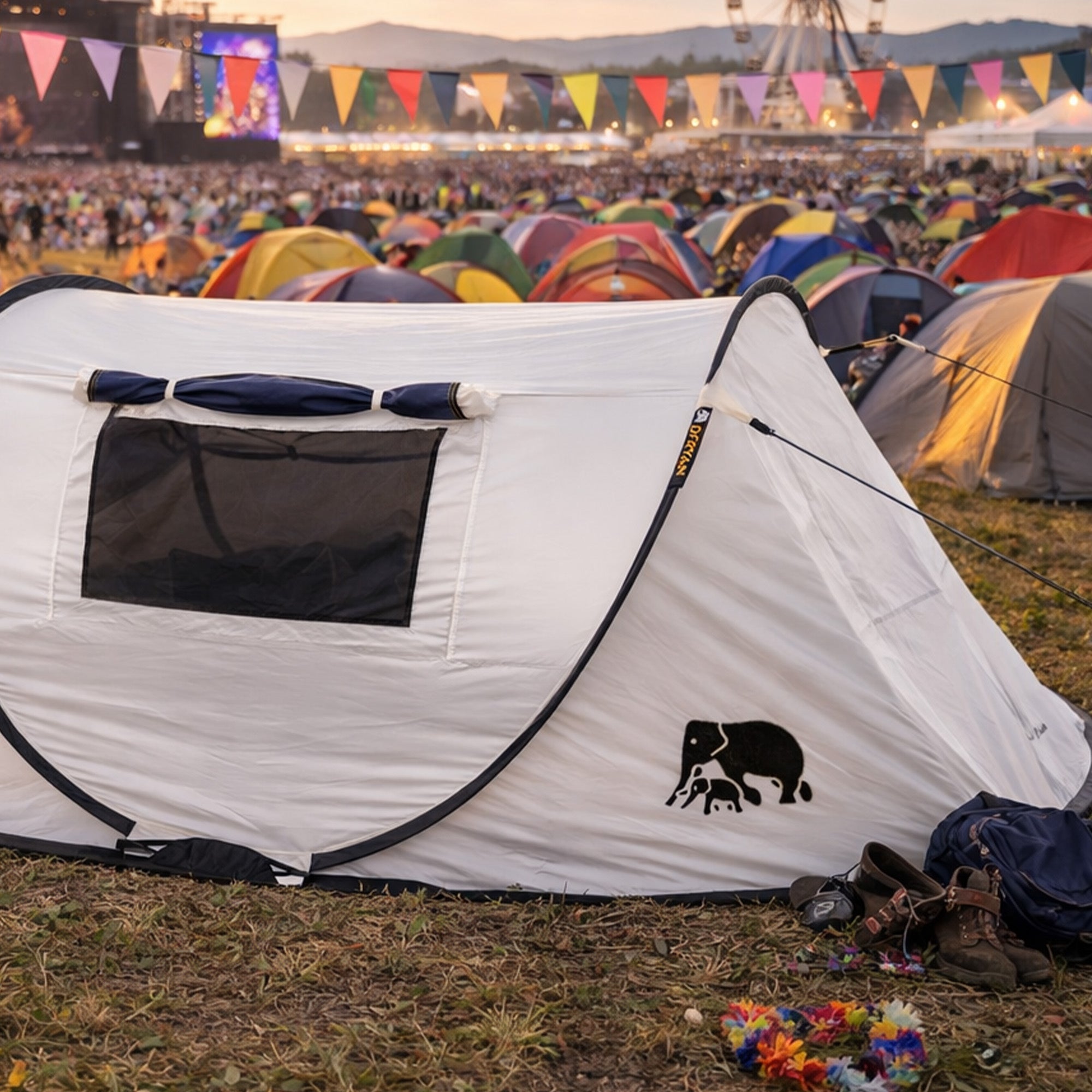 Pop Up Tent Dome - 2000MM water column - Cream